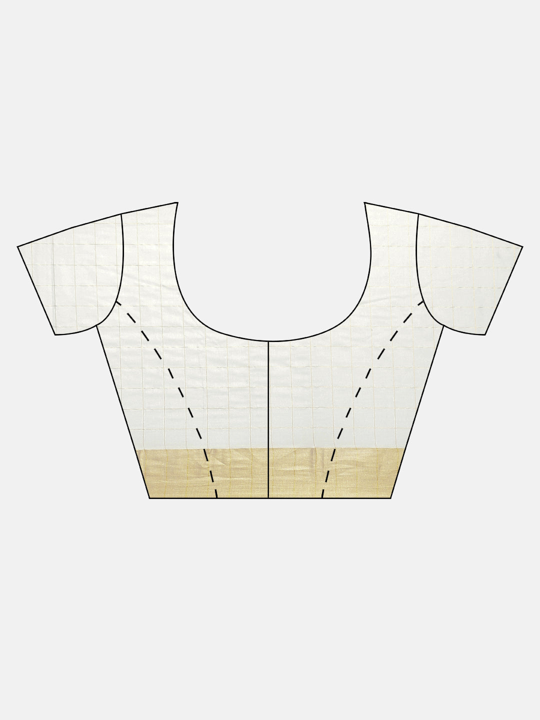 Women Traditional Kerala Cream Checks Saree with Orange Border KS224