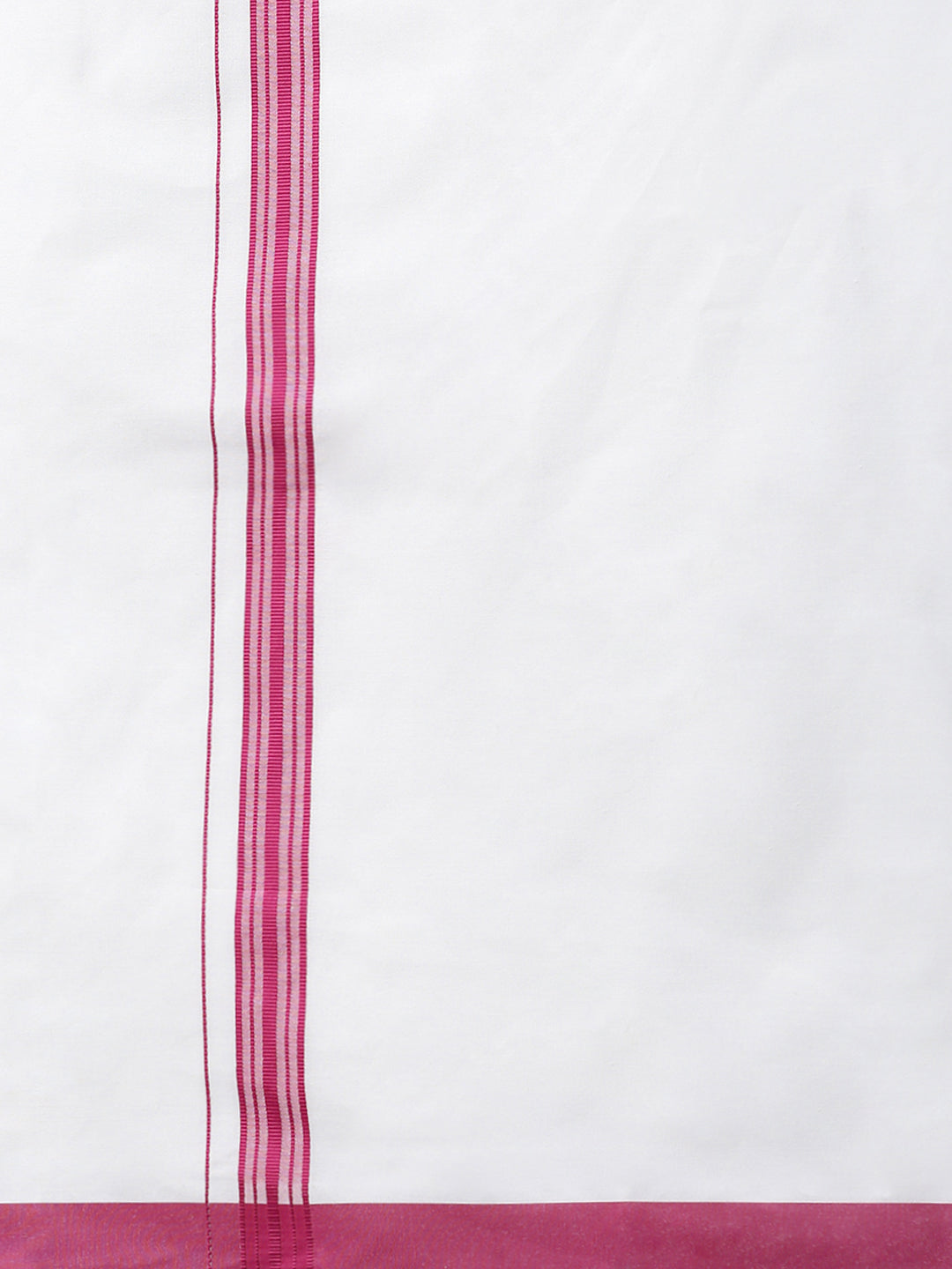 Men Magenta Matching Border Dhoti & Half Sleeves Shirt Set CV2