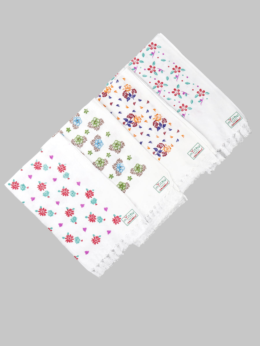 Cool Touch Napkin Print Cotton Towel (4 PCs Pack)-Mix designs