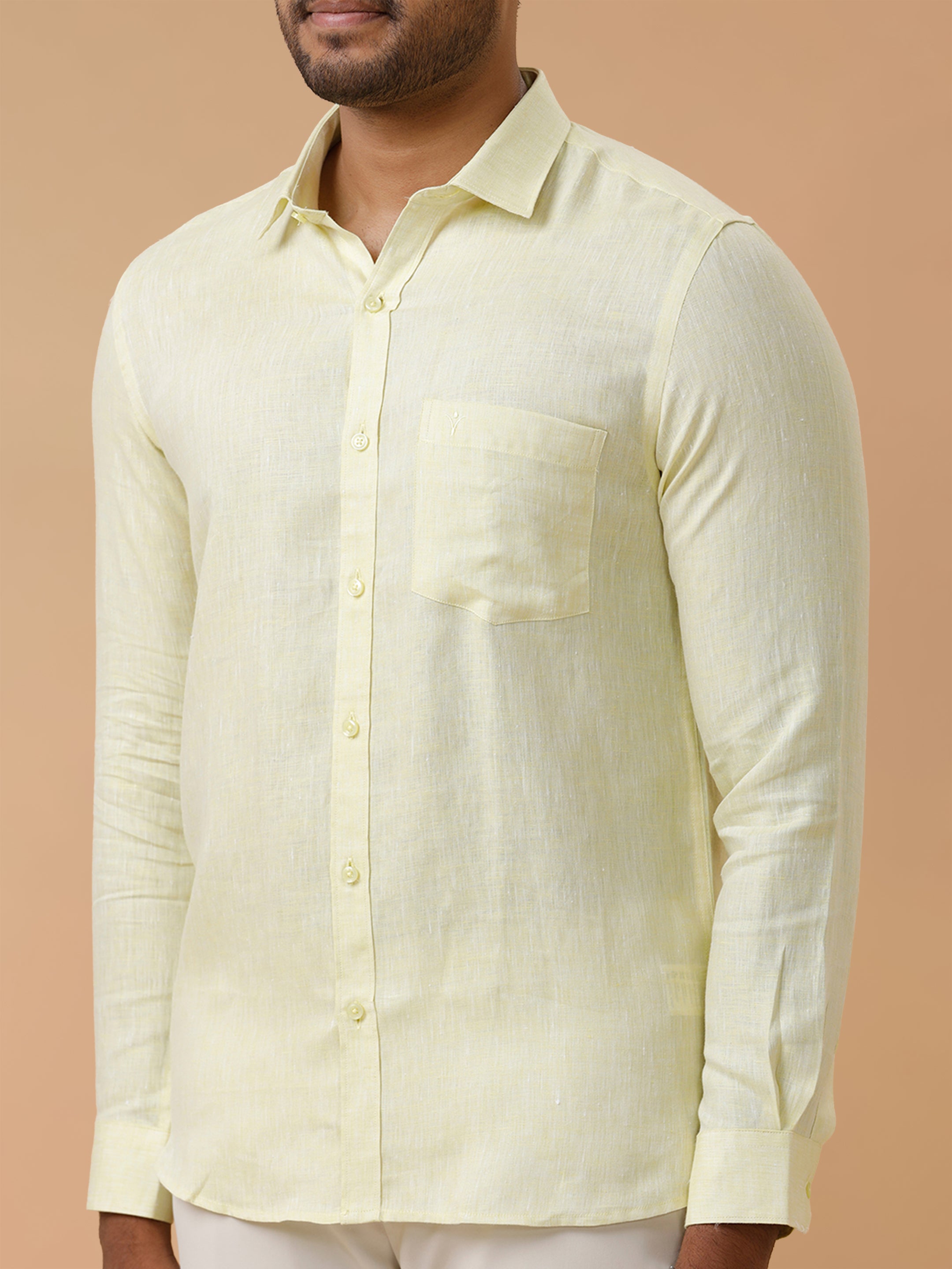 Pure Linen Tidel Green Smart Fit Shirt L86