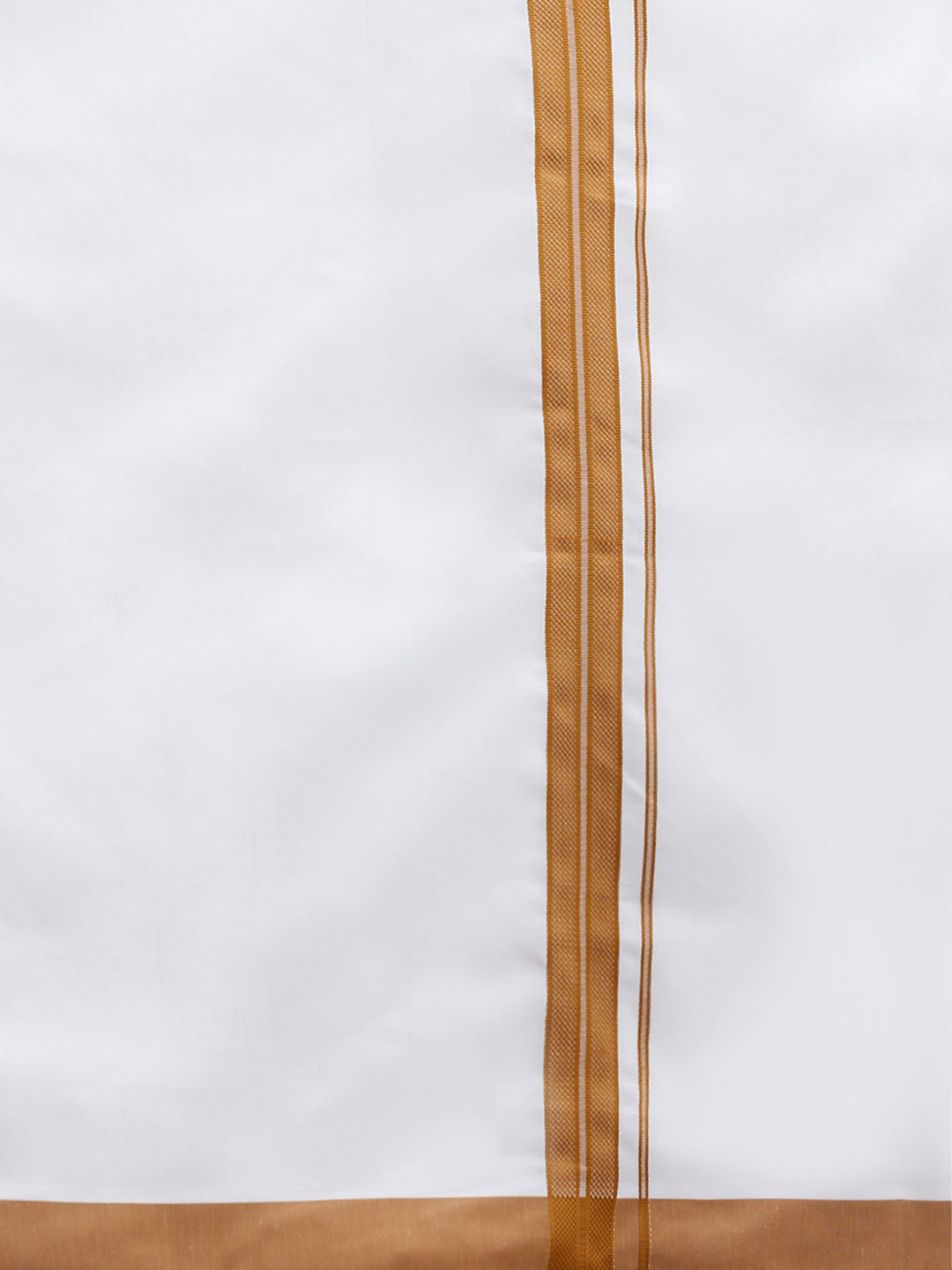 Men Brown Matching Border Dhoti & Full Sleeves Shirt Set CV3