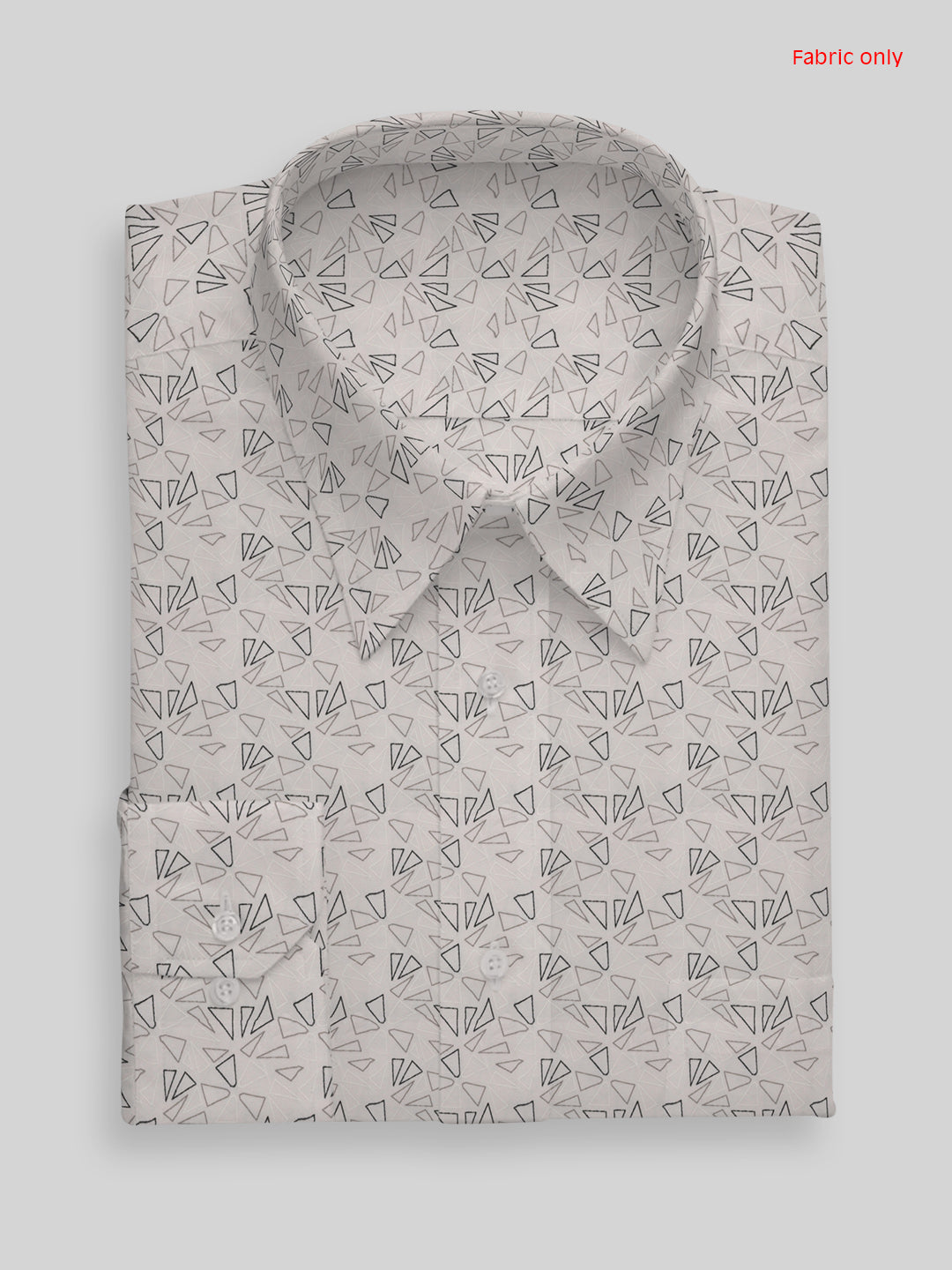 Men Cotton Rich Cream Printed Shirt Fabric Oslo Print