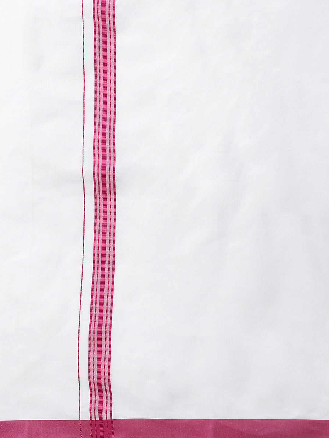 Men Magenta Matching Border Dhoti & Full Sleeves Shirt Set CV2