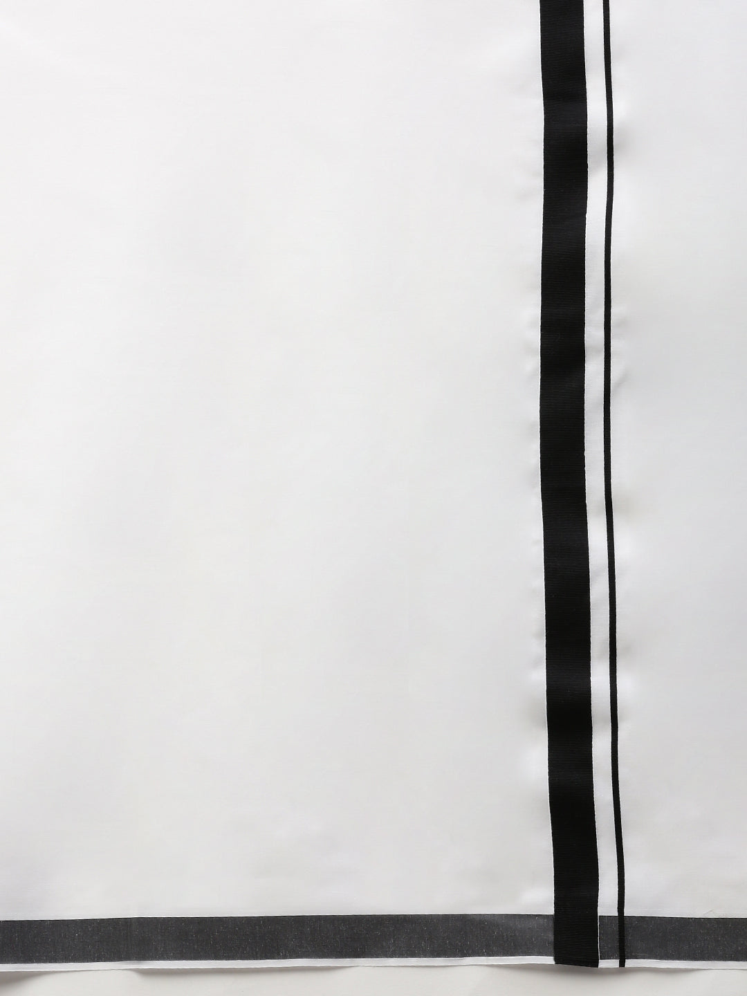 Men 100% Cotton Double Layer White Dhoti with Big Border AS06
