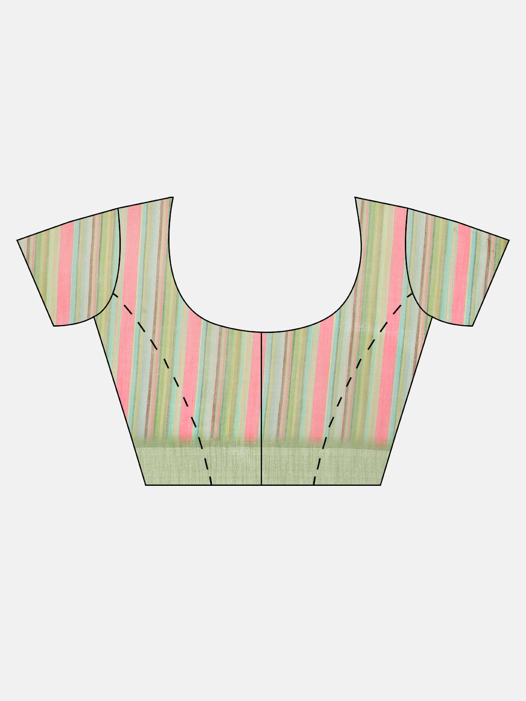 Women Green Semi Linen Saree SL234