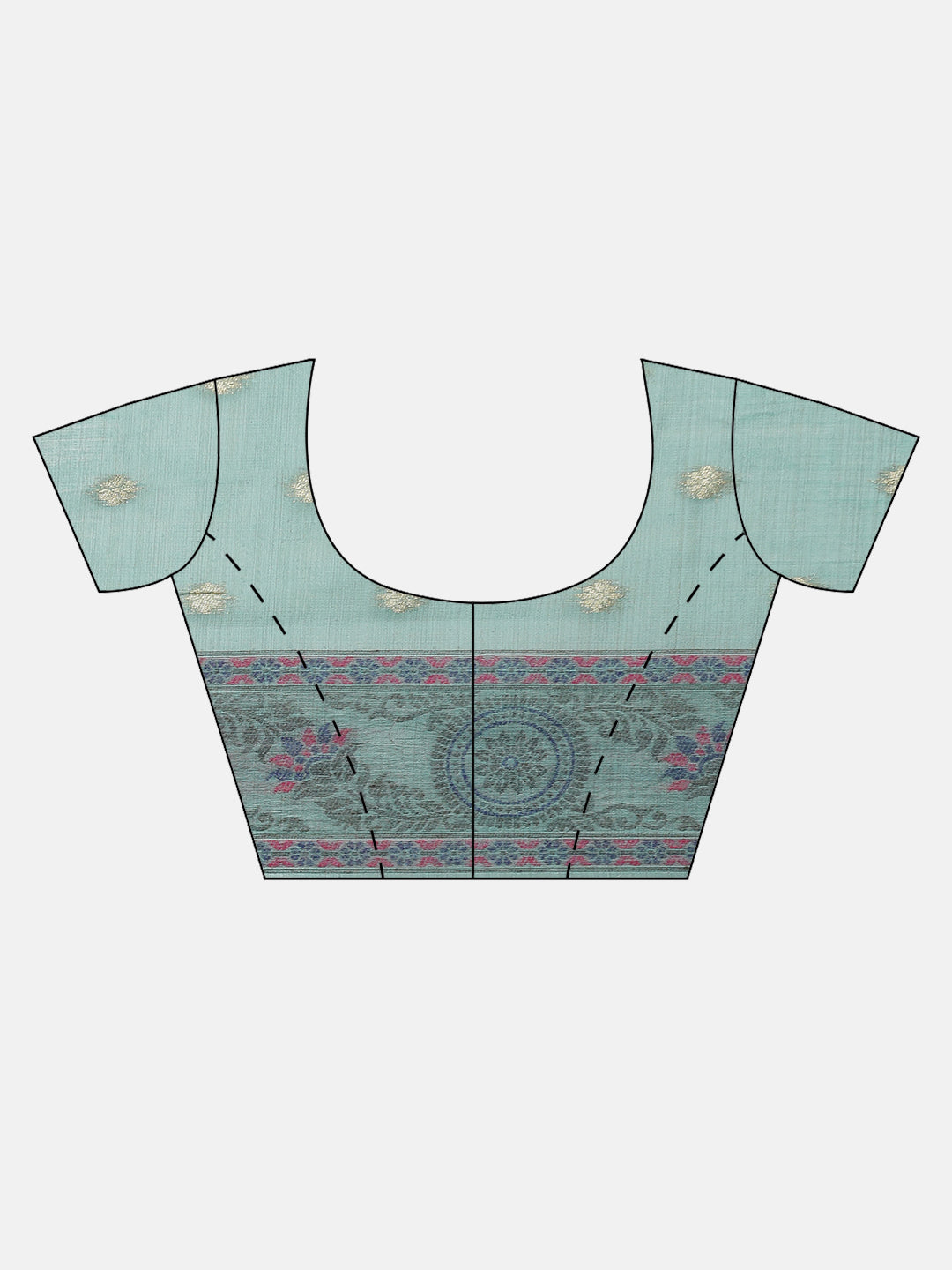 Women Sea Green Cotton Weaving Saree PCS256