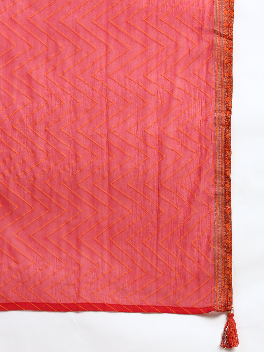Women Cotton Red Print & Embroidered Kurti Set PKS13-Shawl view