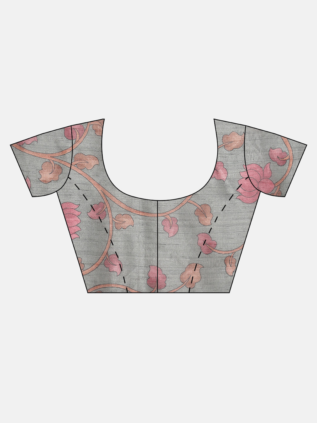 Women Grey Semi Raw Silk Embroidered Saree SRS111