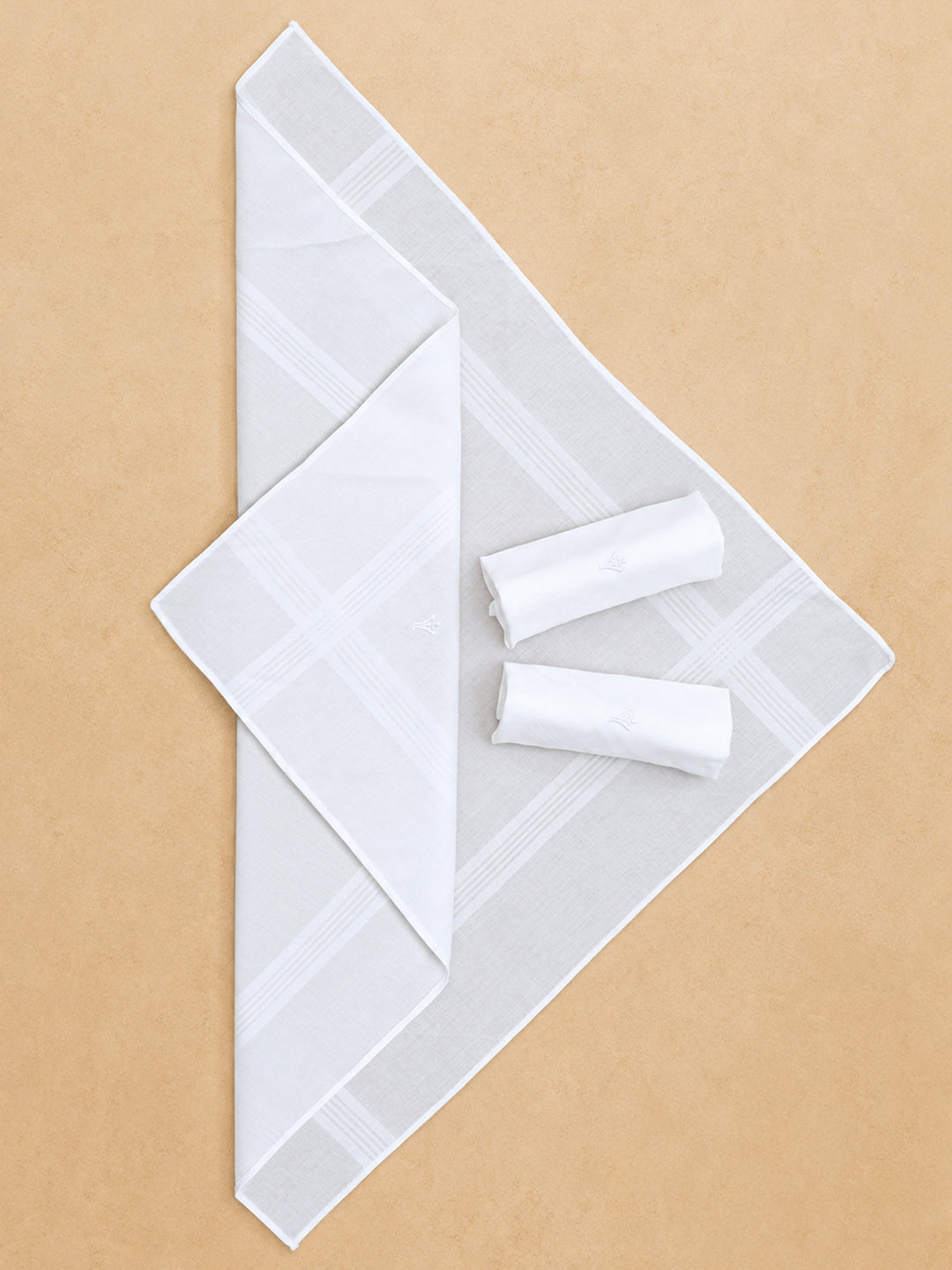 Cotton White Hand Kerchief (3 in 1) Feather Touch