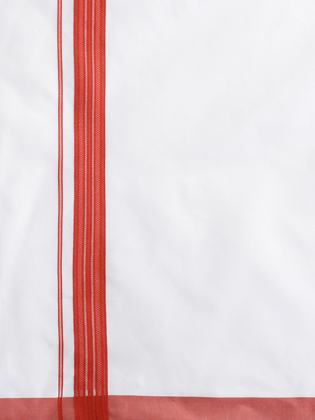 Men Rosewood Red Matching Border Dhoti & Full Sleeves Shirt Set CV4