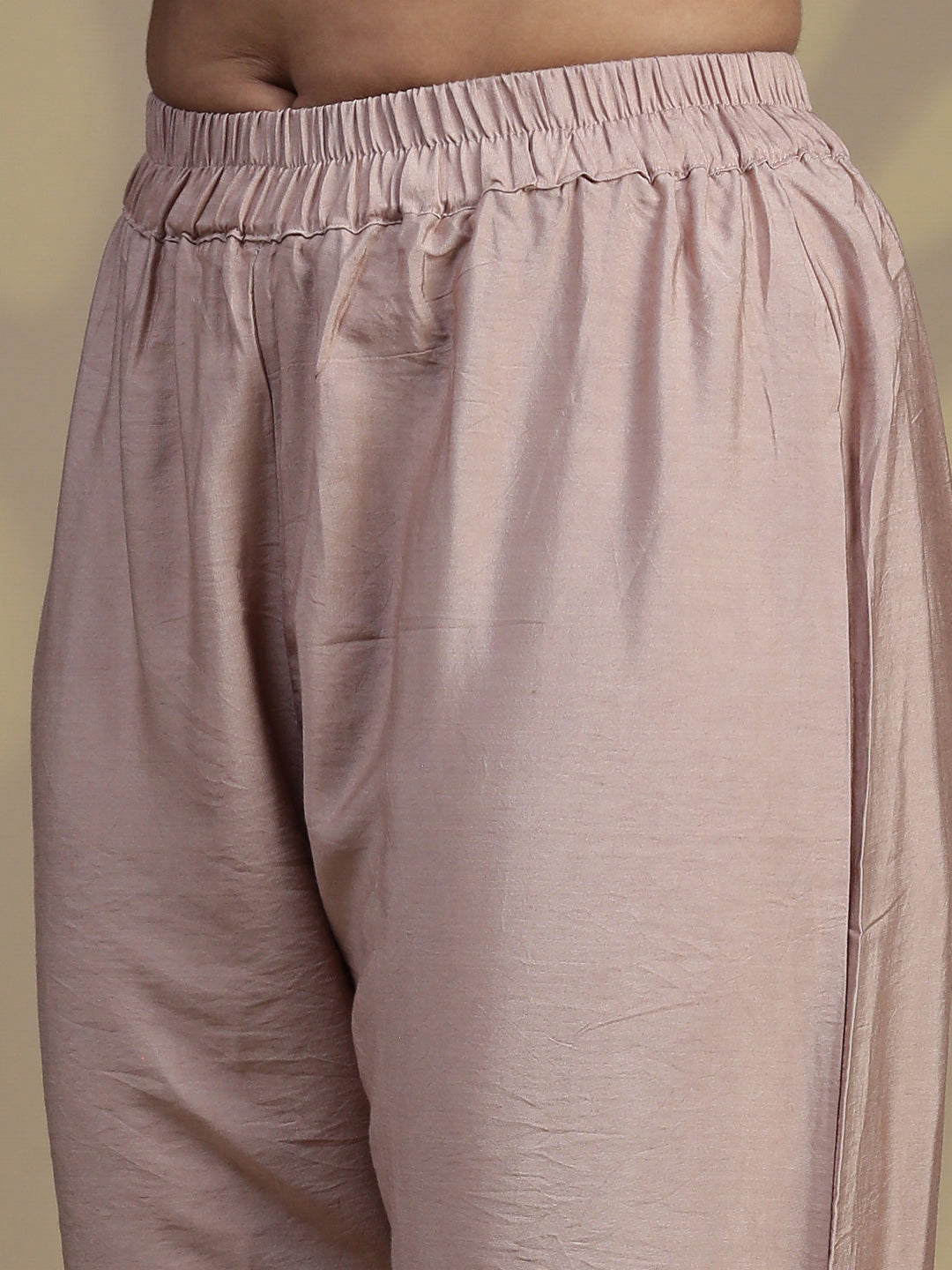 Women Grayish Purple MM Silk Printed Kurti Set EKS102