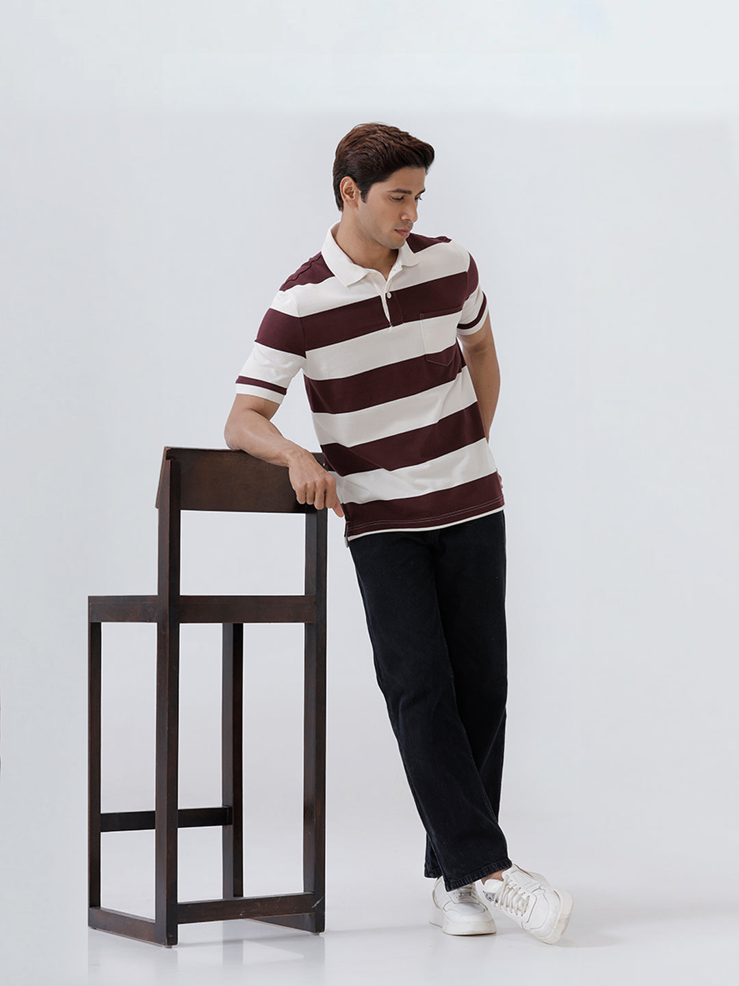 Men Smart Fit Exclusive Striped Polo T-Shirt Vineyard ED2