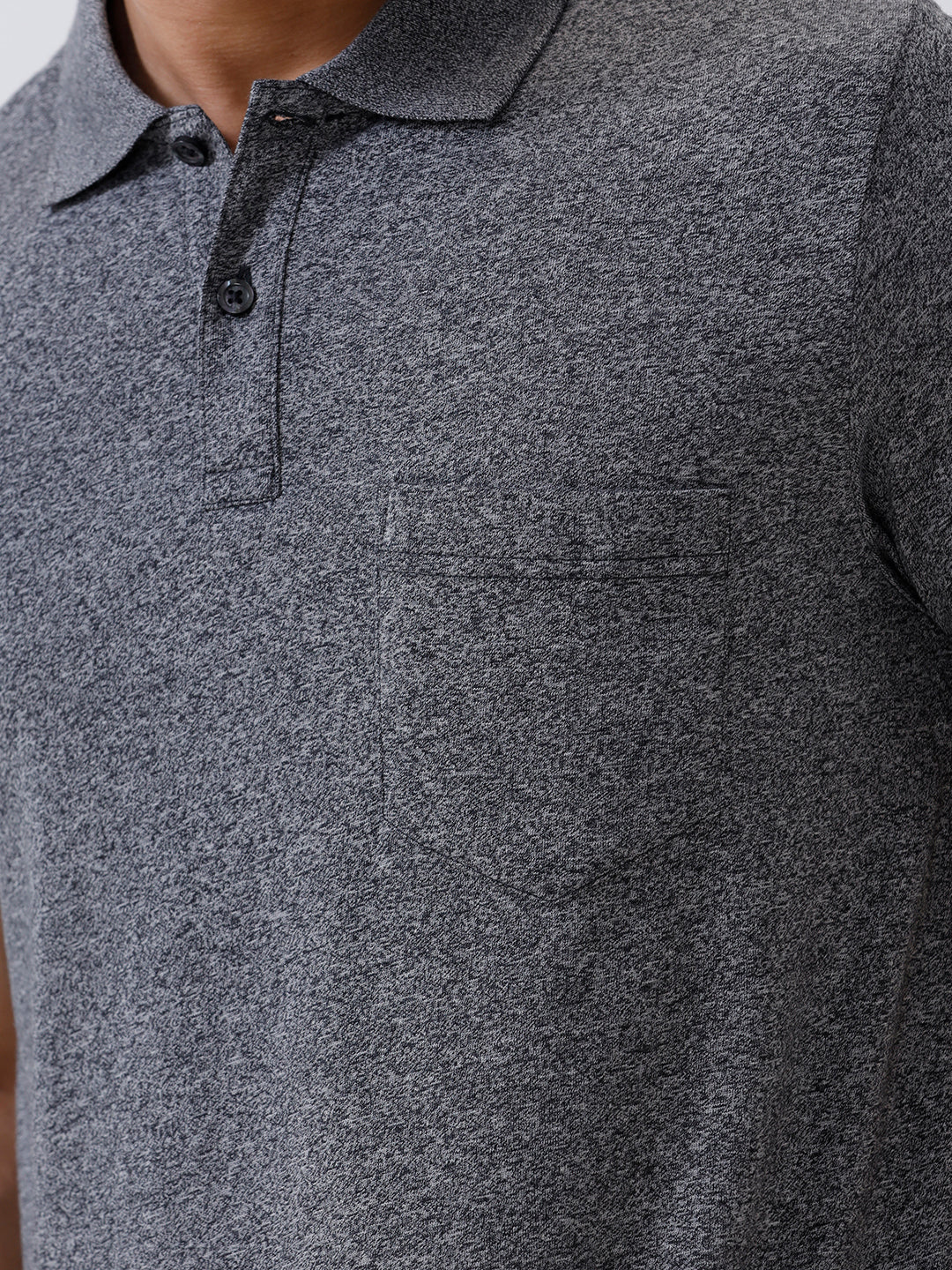 Men TENCEL™ Modal Fibers with Micro technology Polo T-Shirt Black Grindle EMP2