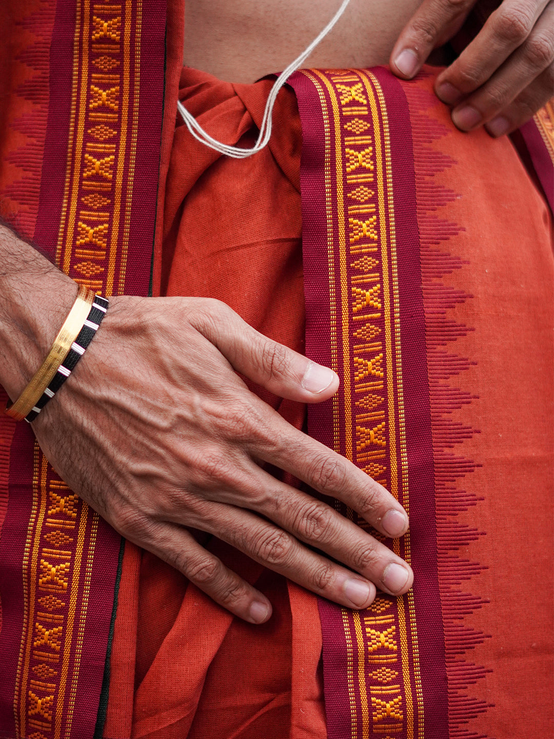 Men Panchakacham with Angavasthram Red (9+5) Shreeman Pet