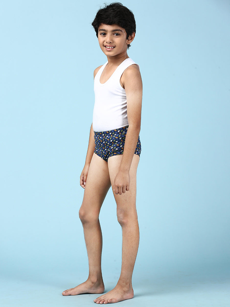 Boys Combed Cotton Assorted Colour Print Briefs (Pack of 5)
