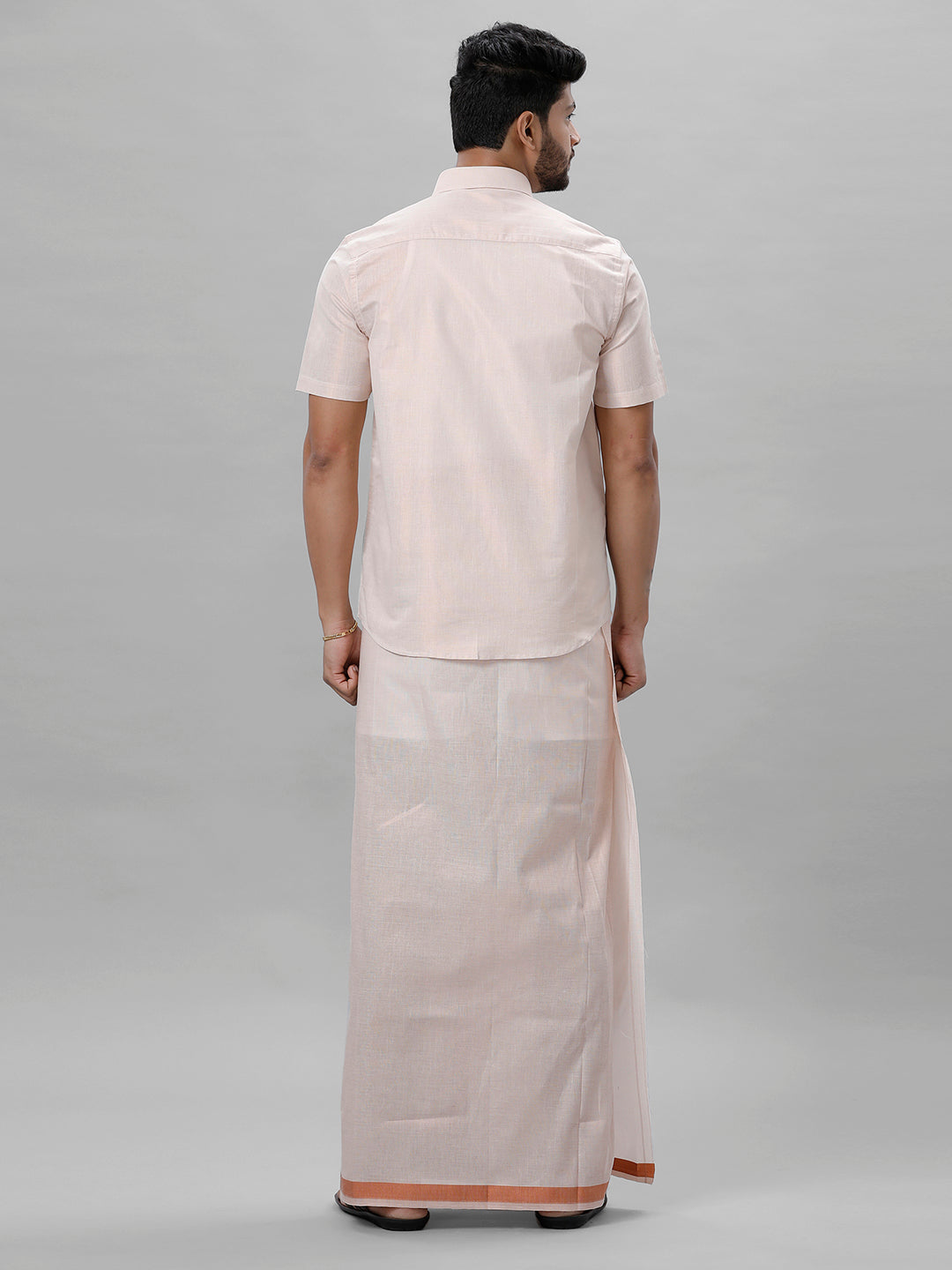 Like Father Like Son Tissue Jari Shirt Dhoti Combo Sankalpam Copper