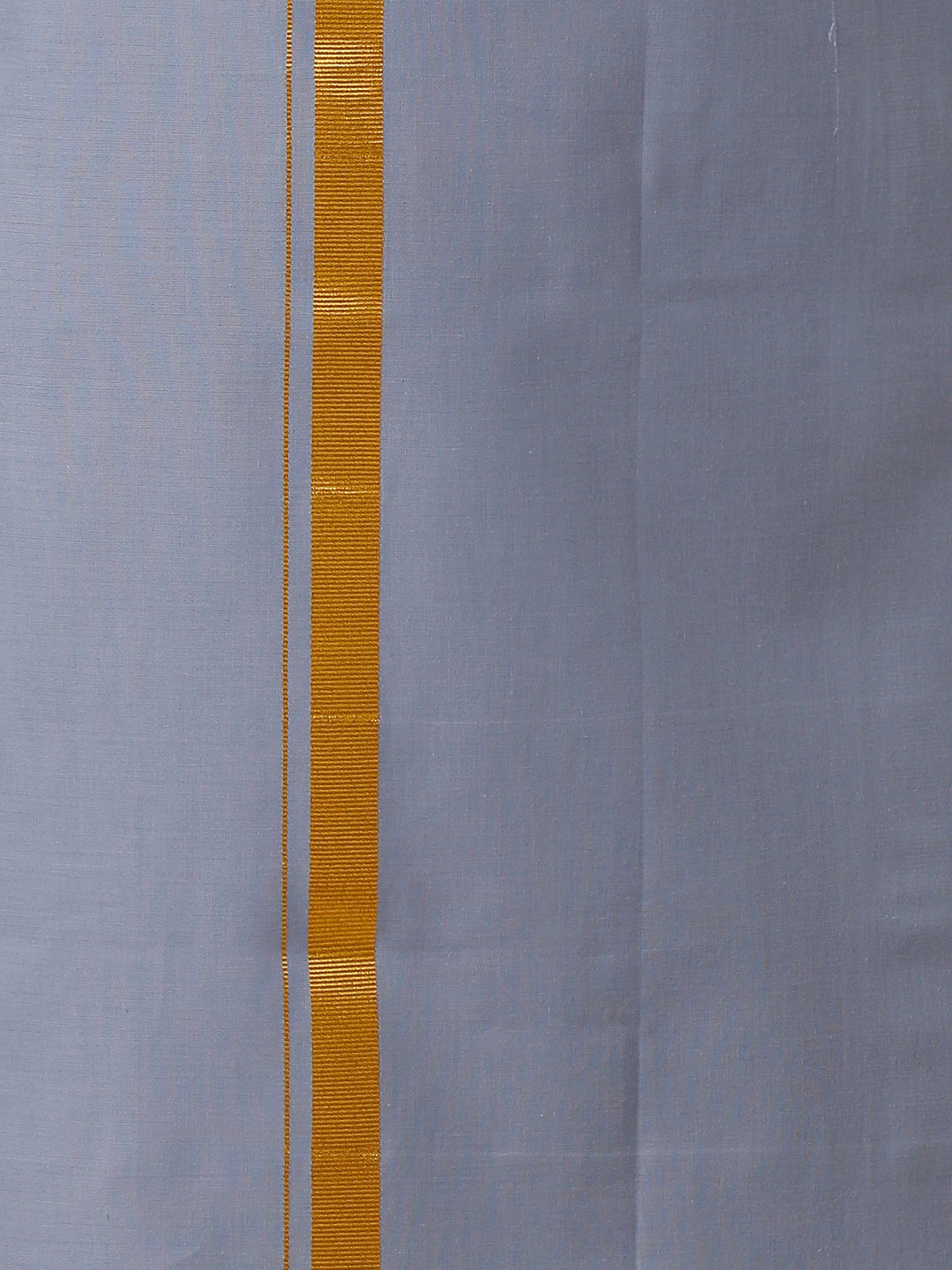 Men Cotton Blend Single Layer Blue Dhoti with Gold Jari Border Cosmic 14