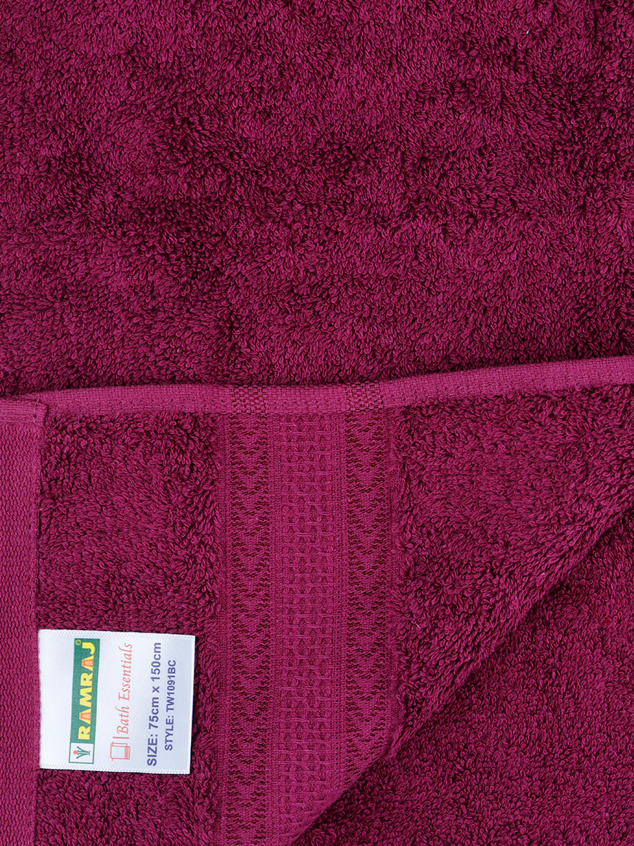 Highly Absorbent & Quick Dry Cotton Bamboo Terry Towel Set – Purple Hand, Face & Bath Towels (Pack of 3)