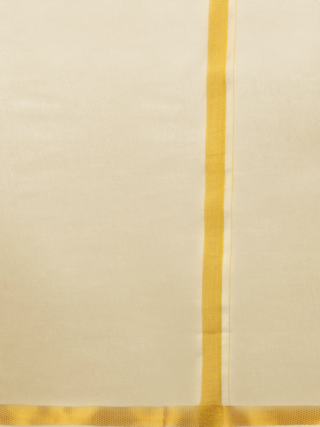 Men Tissue Gold Full Sleeve Shirt Jari Dhoti & Towel Set