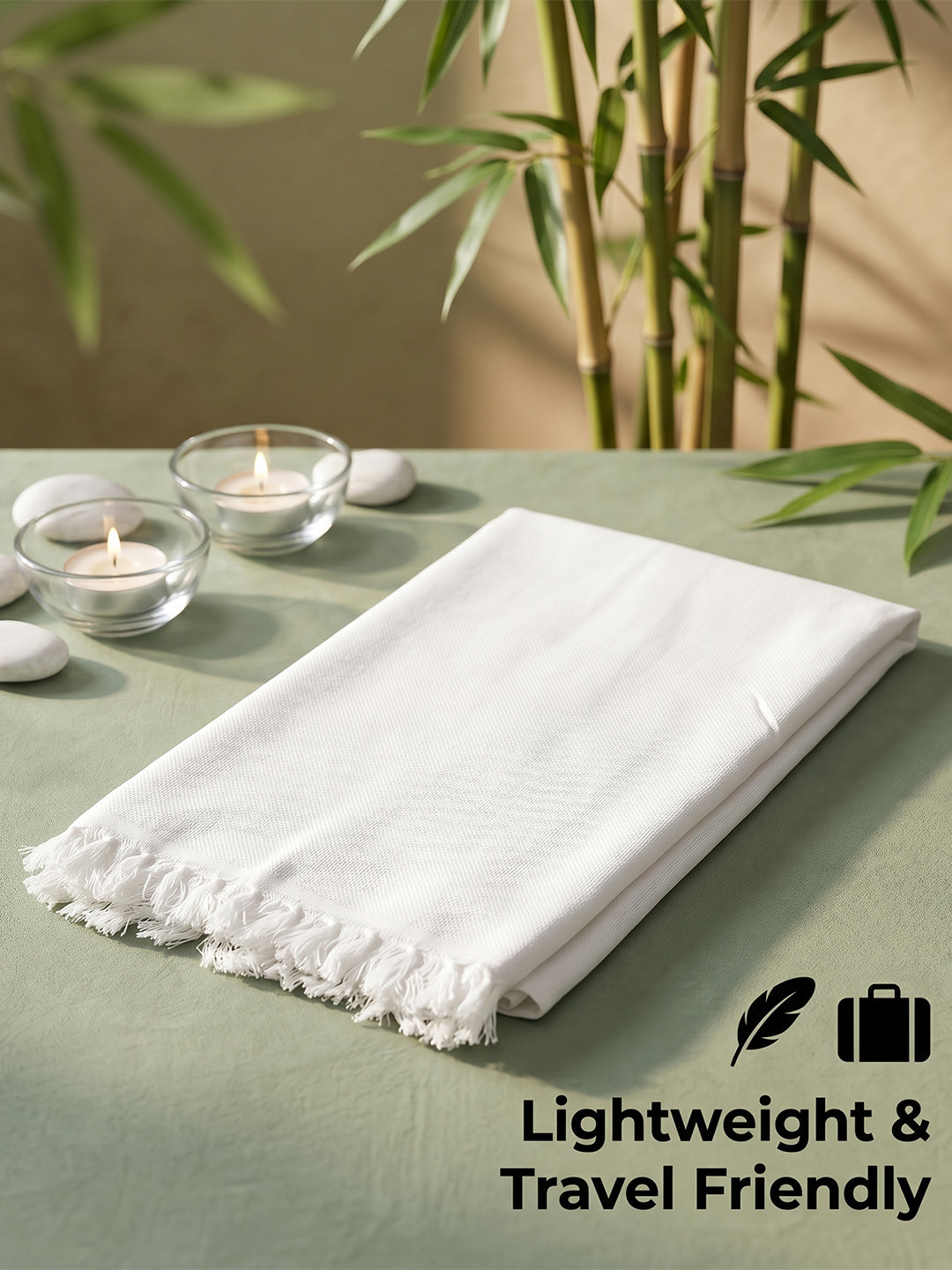 Super Soft & Breathable Bamboo Bath White Towel