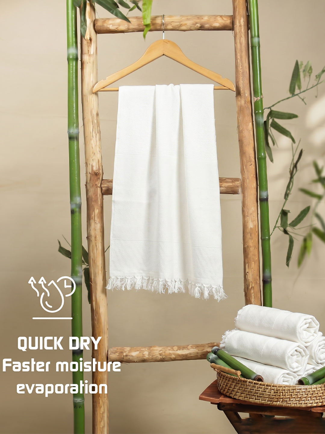 Super Soft & Breathable Bamboo Bath White Towel