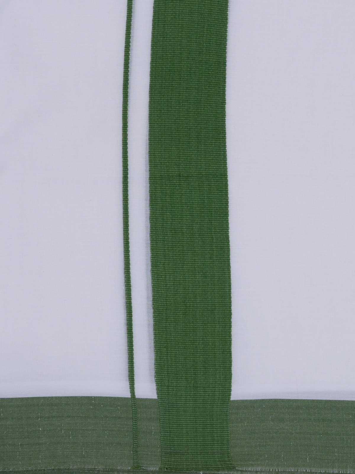 Double Layer 100% Cotton White Dhoti With Green Border - ADS04