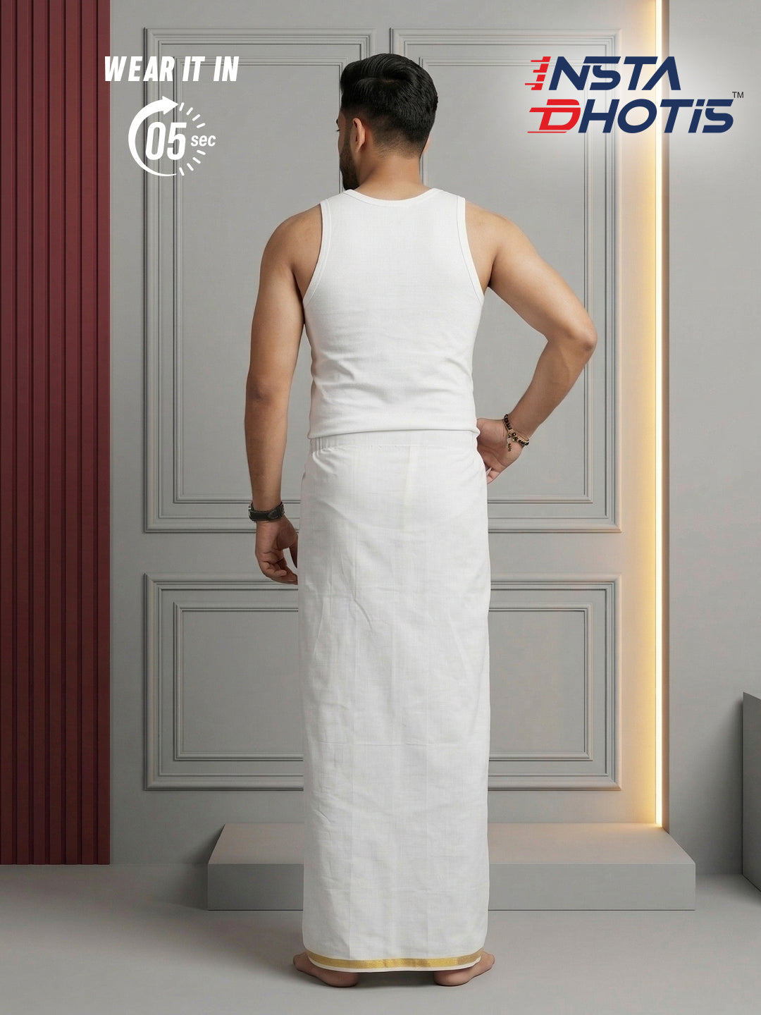 Ramraj Genxt Insta Dhoti for Men | Ready-to-Wear Dhoti in 5 Seconds