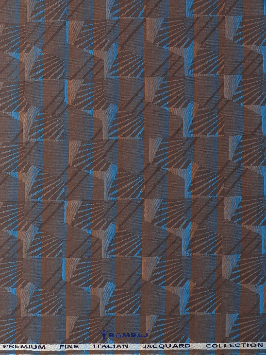 100% Cotton Printed Shirt Fabric Grey with Blue Mario Jaquard