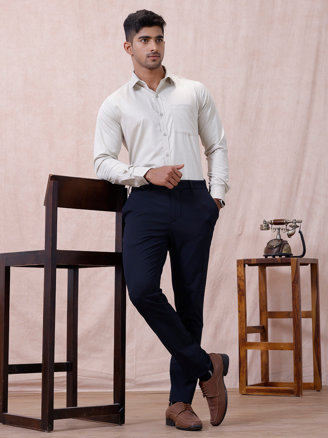 Men Cotton Rich Shirt Lt Teal Green T61 AKT2