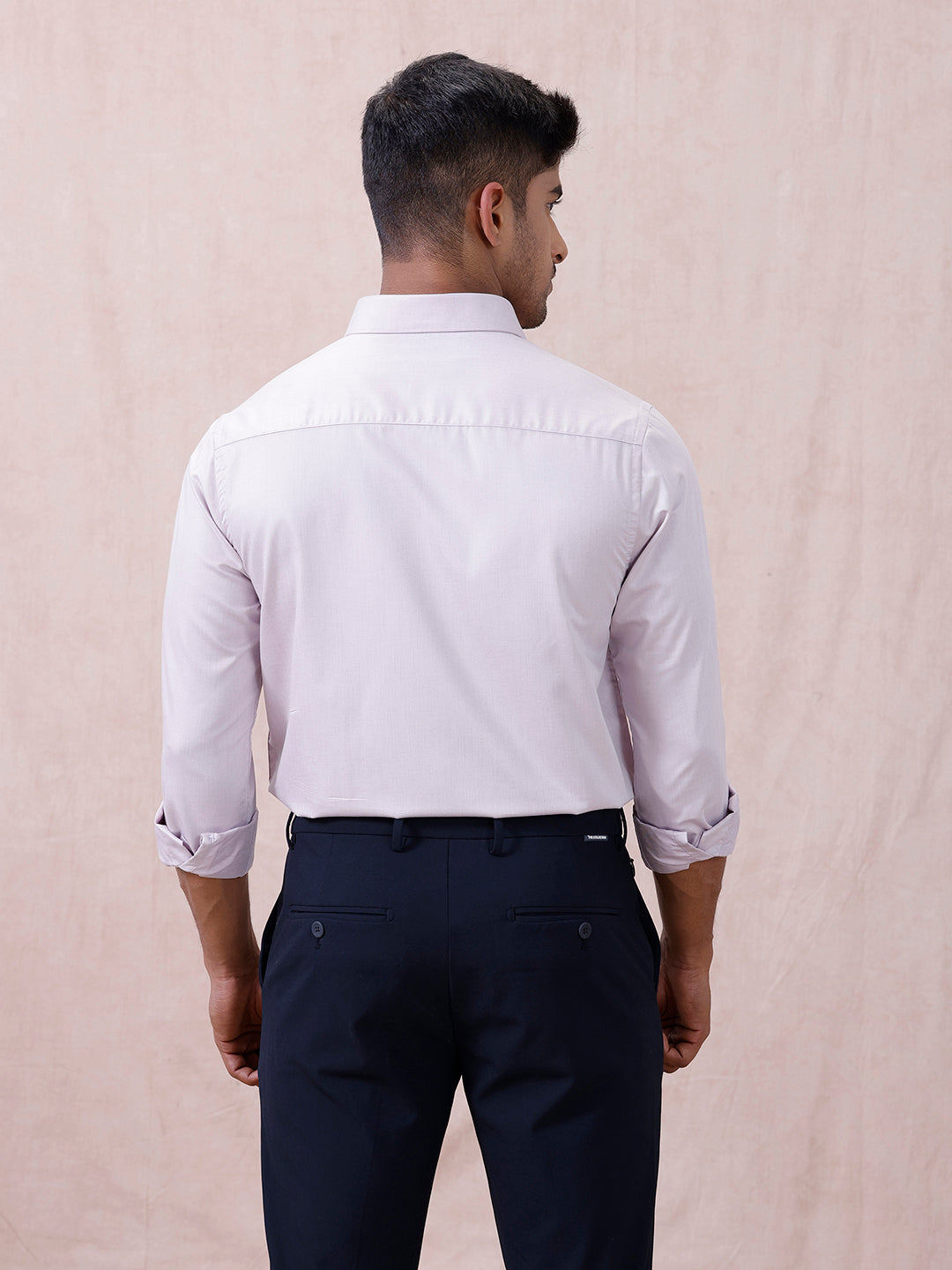 Men Cotton Rich Shirt Light Purple T61 AKT3