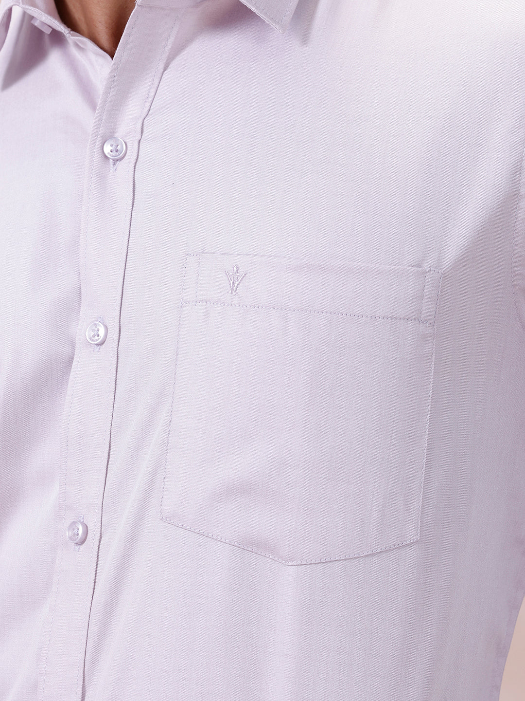 Men Cotton Rich Shirt Light Purple T61 AKT3