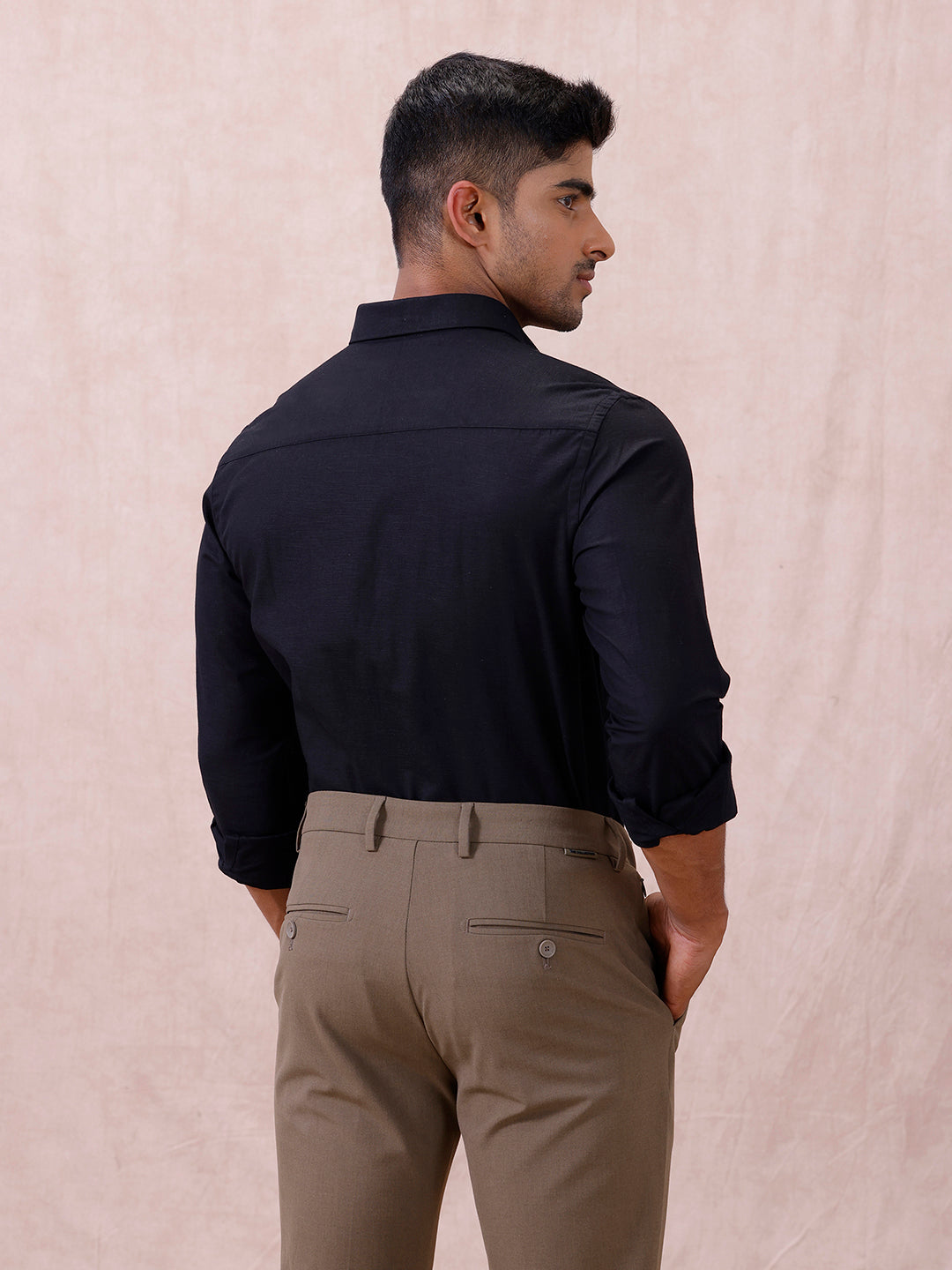 Men Cotton Rich Shirt Black T64 ANT10