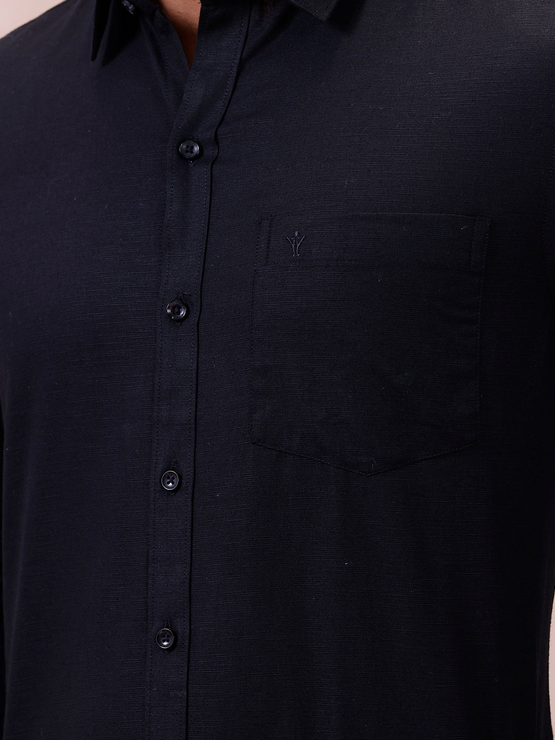 Men Cotton Rich Shirt Black T64 ANT10