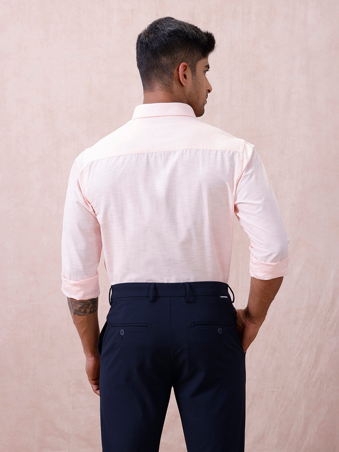 Men Cotton Rich Shirt LT Pinky Orange T64 ANT2