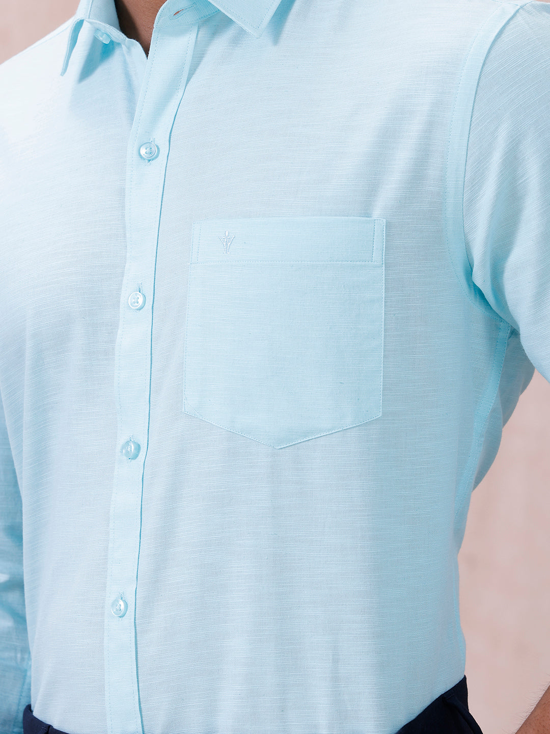 Men Cotton Rich Shirt LT Mint Green T64 ANT4