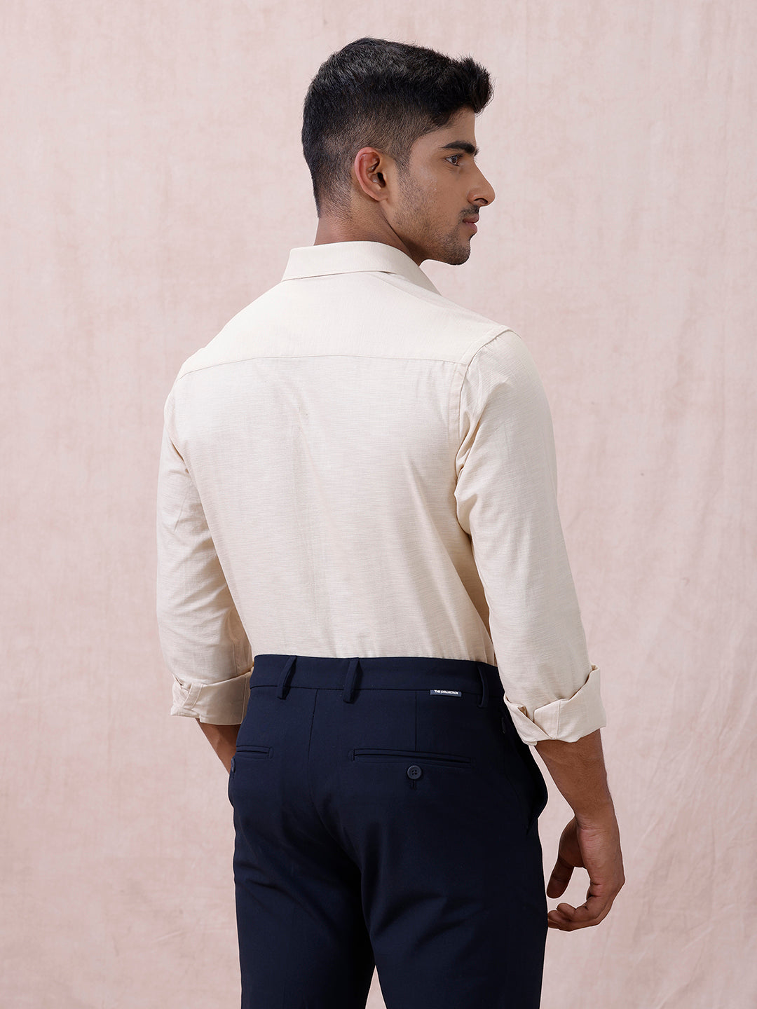 Men Cotton Rich Shirt LT Beige T64 ANT6