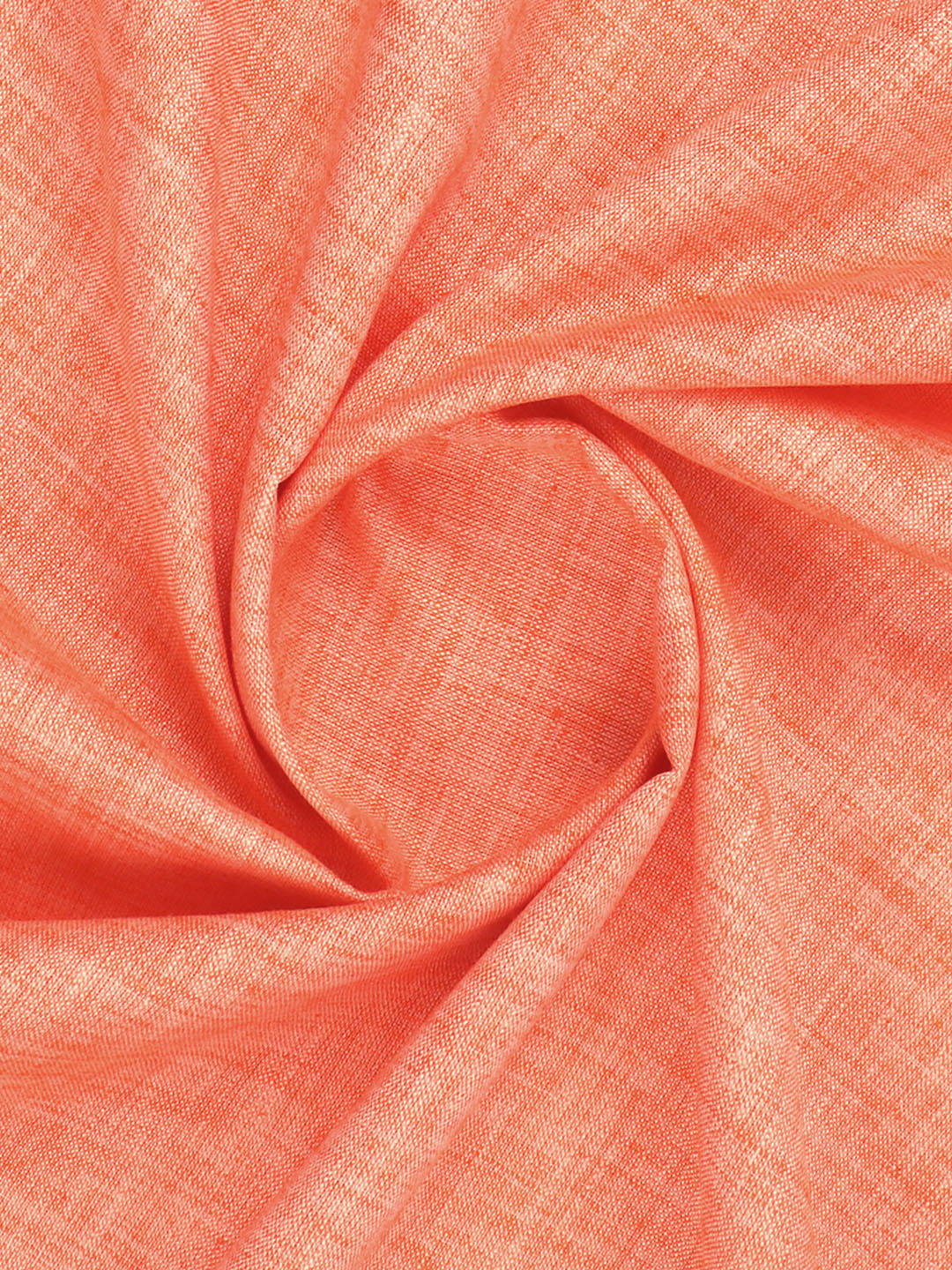 Cotton Blend Lite Orange Colour Kurtha Self Design Fabric Lampus