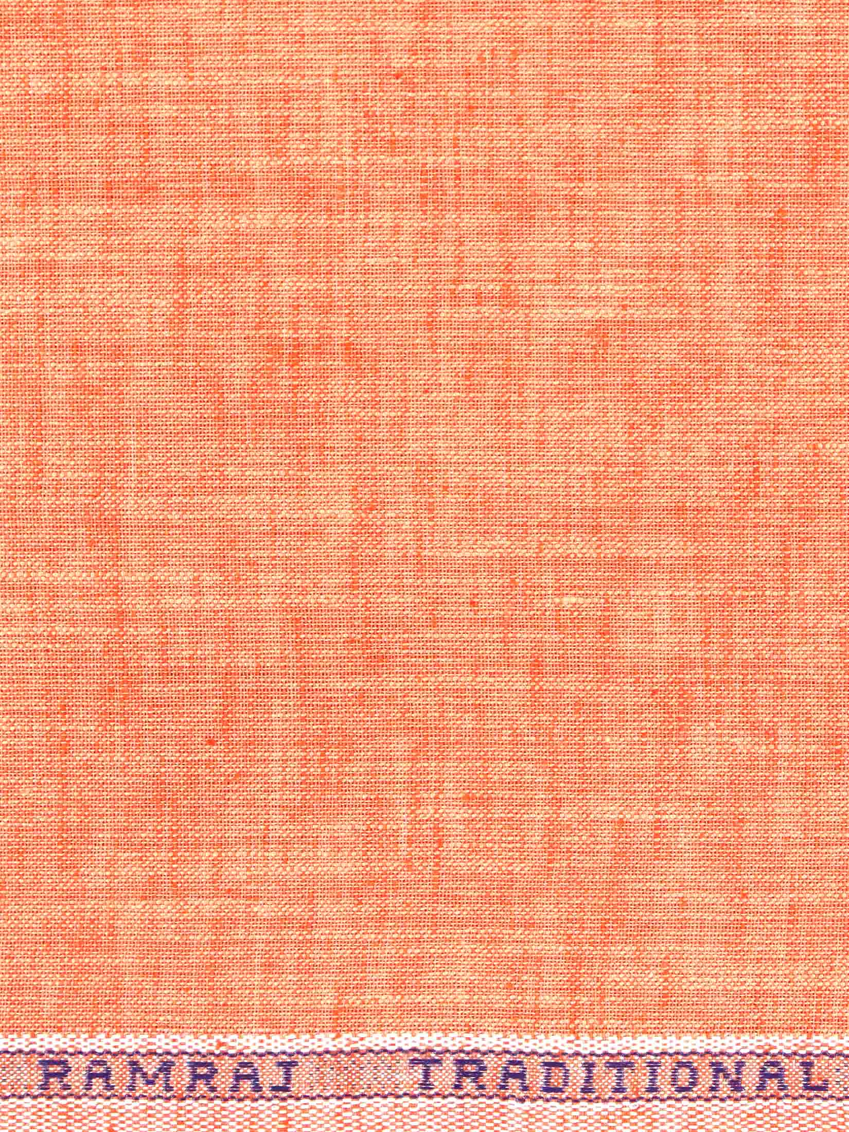 Cotton Blend Lite Orange Colour Kurtha Self Design Fabric Lampus
