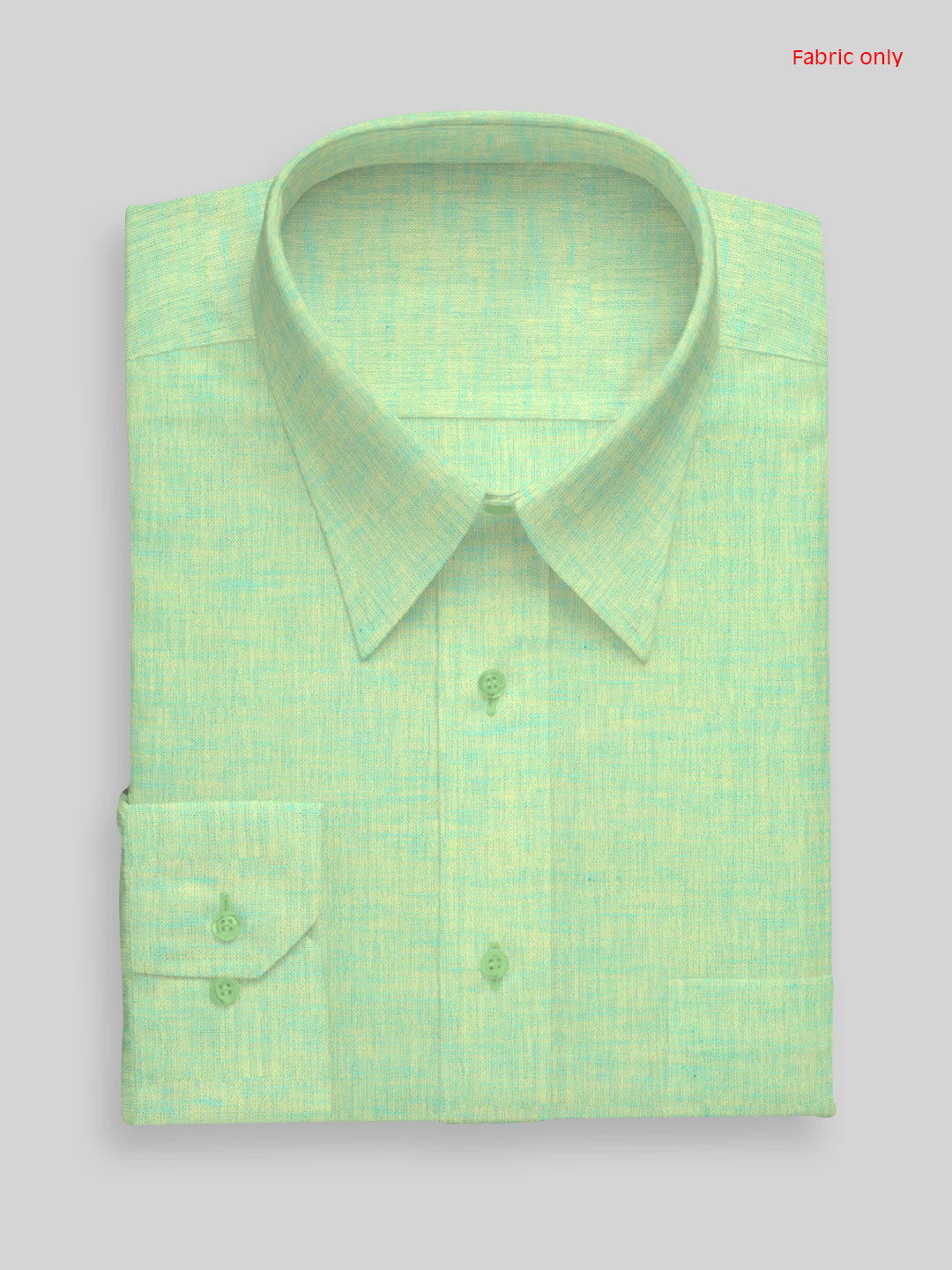 Men Cotton Blend Parrot Green Self Design Shirt and Kurta Fabric Lampus