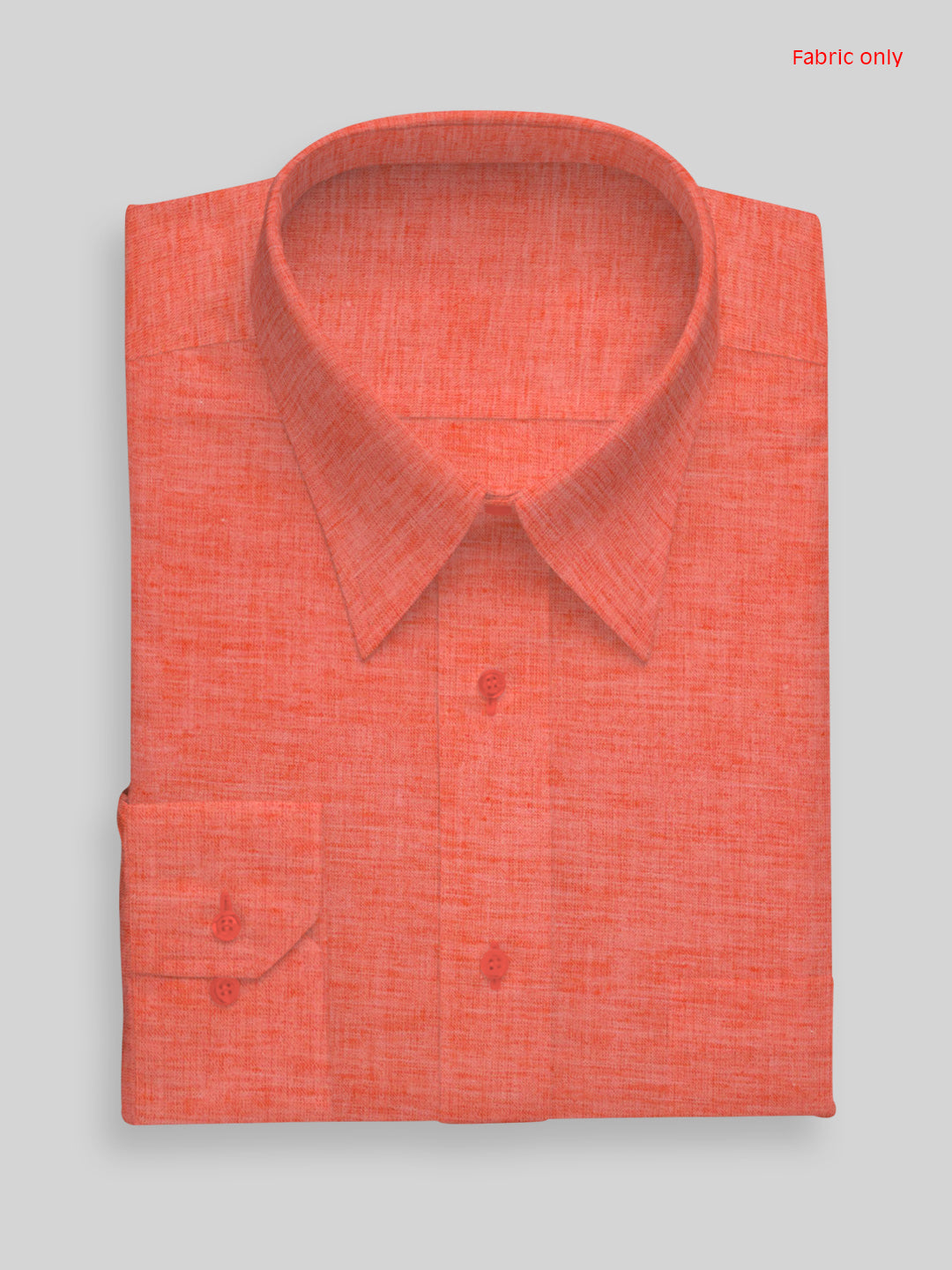 Boys Cotton Blend Pinkish Orange Self Design Shirt and Kurta Fabric Lampus