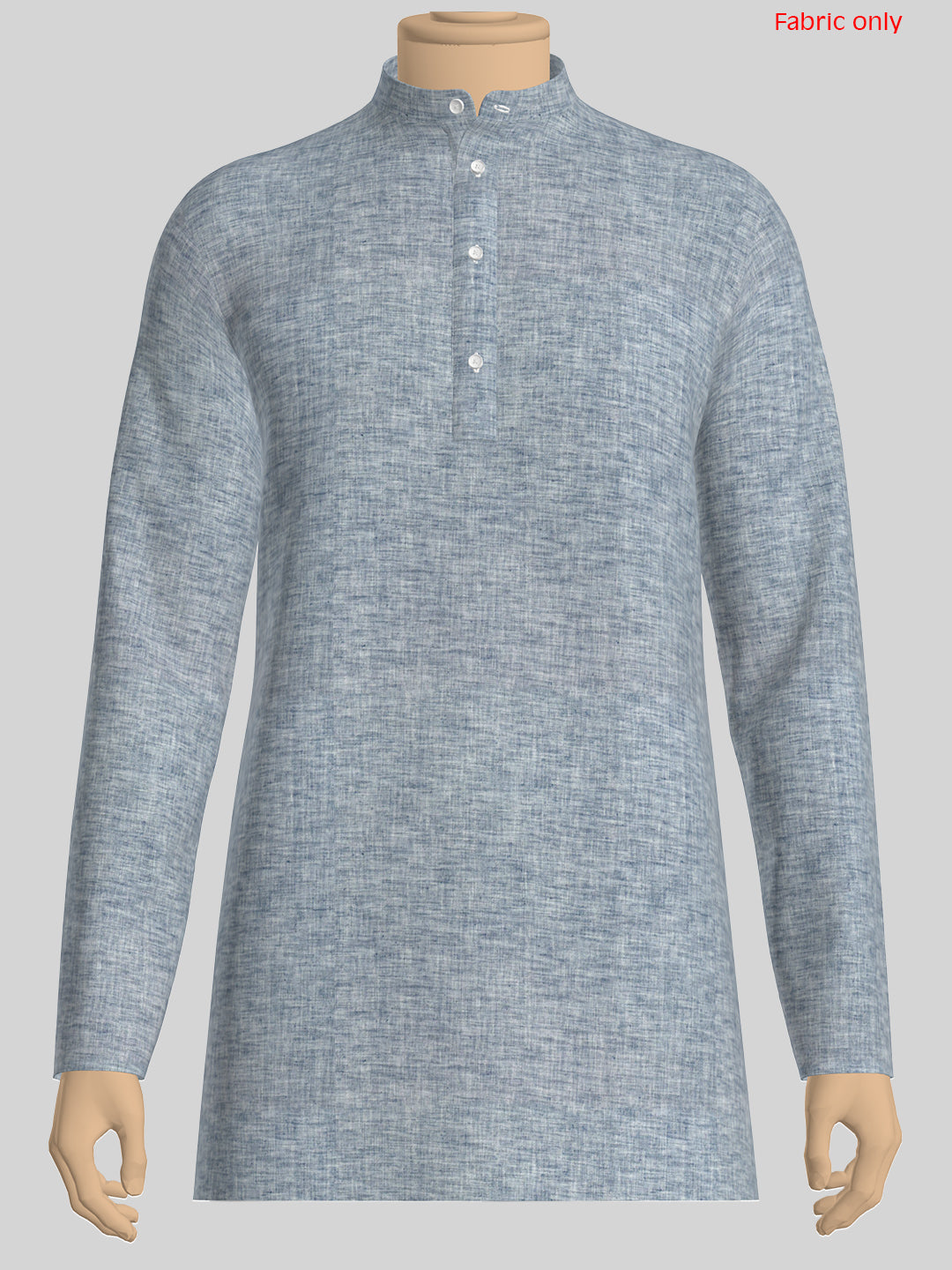 Boys Cotton Blend Dark Blue Self Design Shirt and Kurta Fabric Lampus