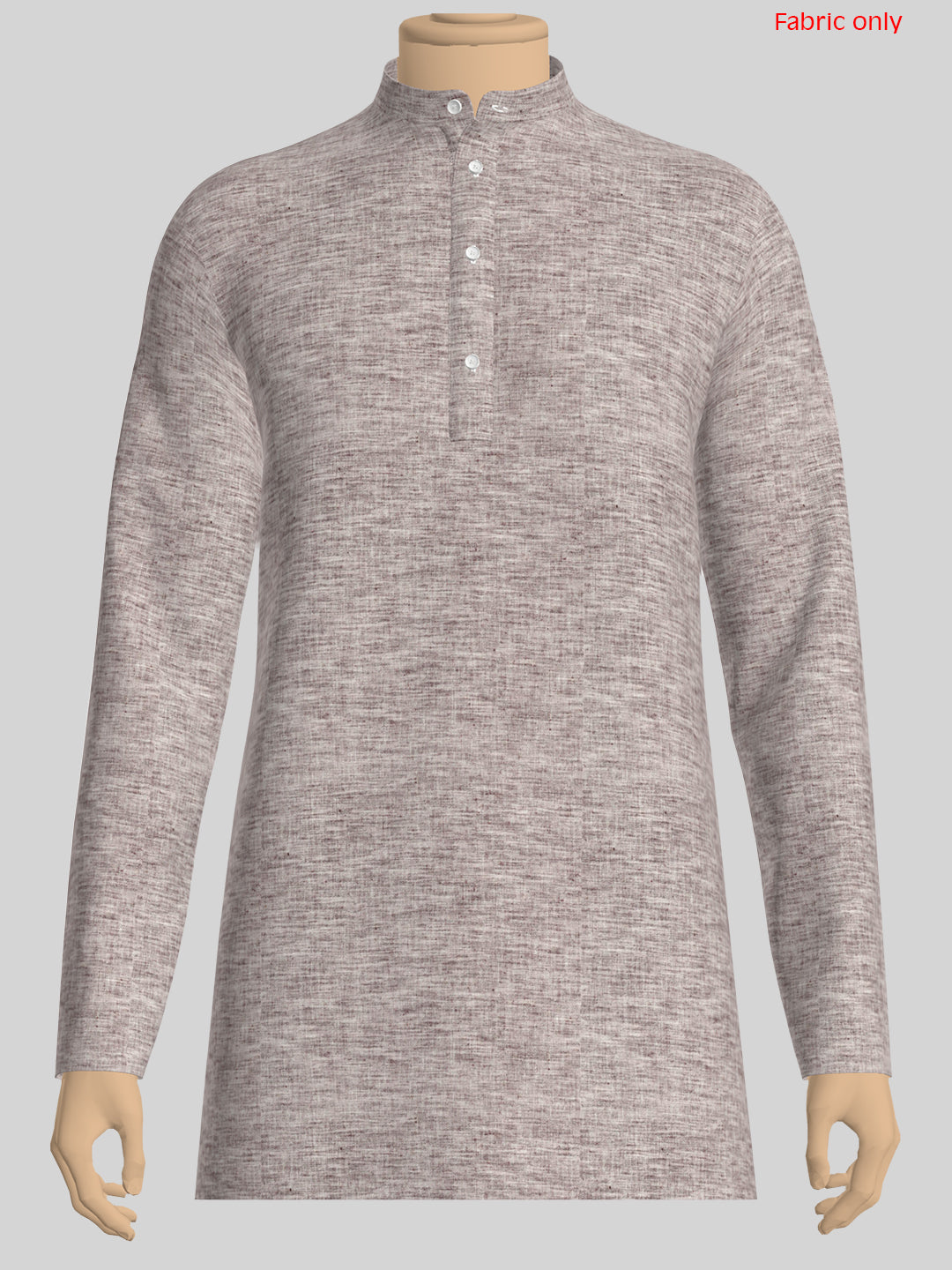 Men Cotton Blend Brown Self Design Shirt and Kurta Fabric Lampus