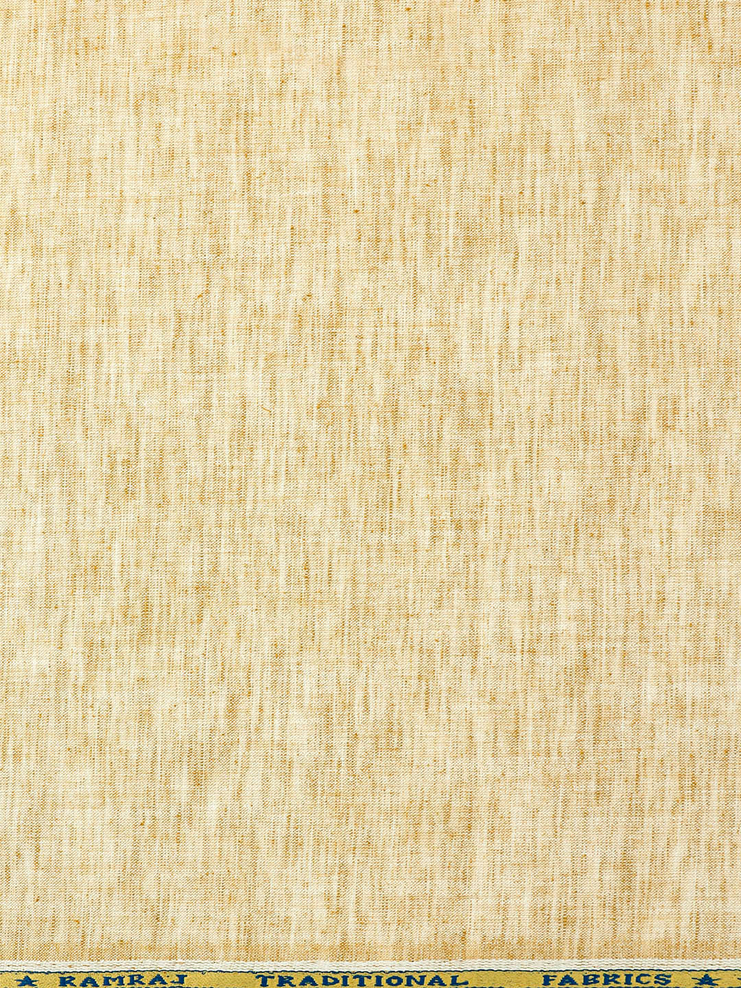 Men Cotton Blend Self Design Kurta Fabric Light Brown Lampus