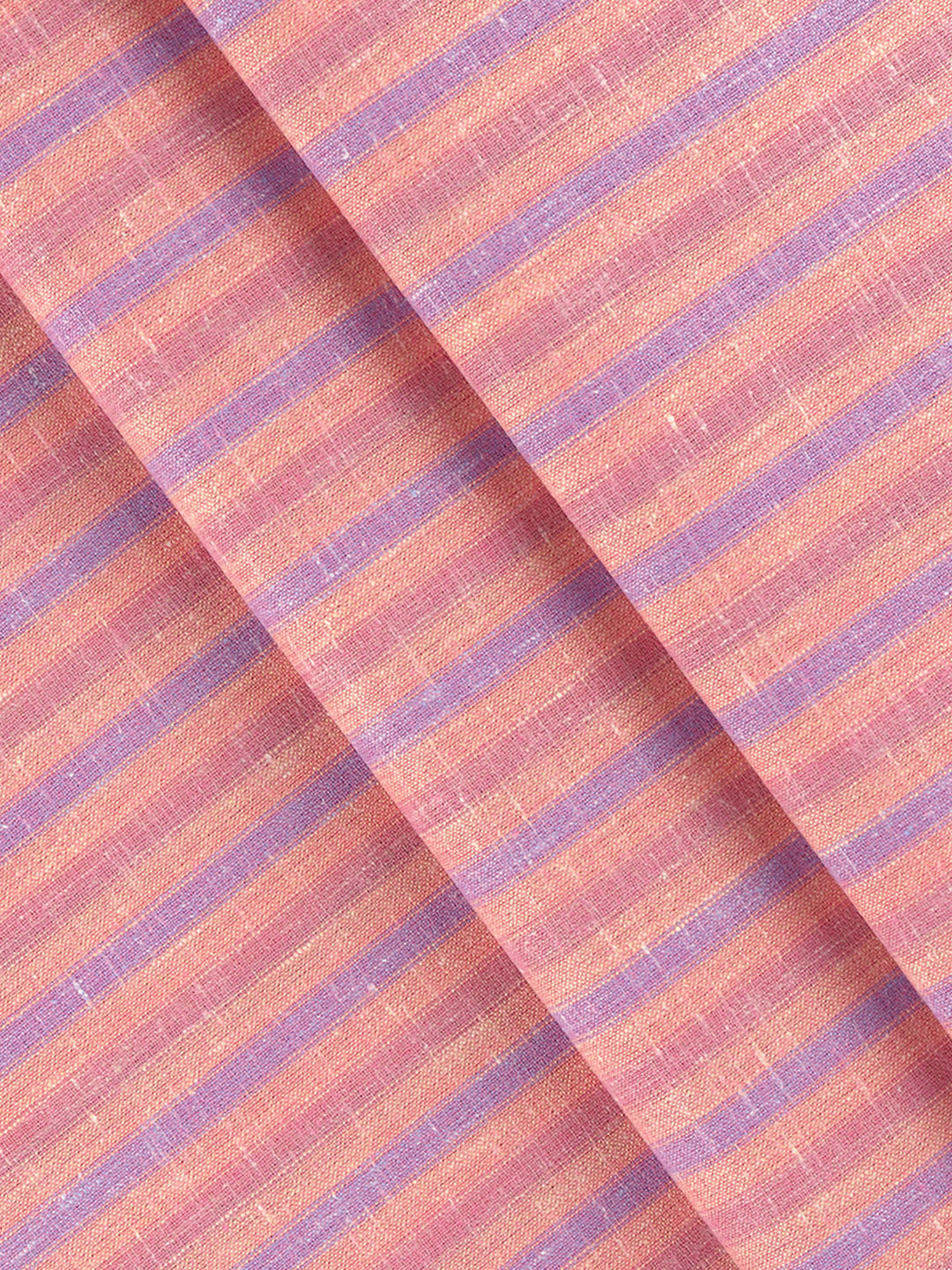 Men Cotton Blend Striped Shirt Fabric Pink Elight Gold