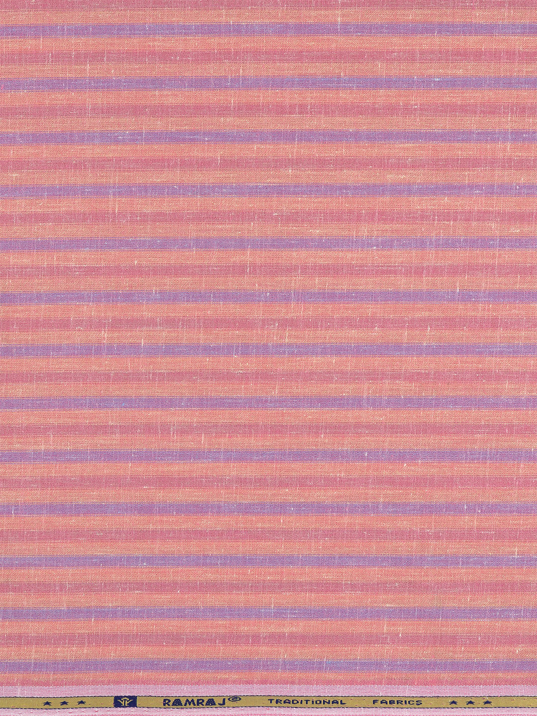 Men Cotton Blend Striped Shirt Fabric Pink Elight Gold