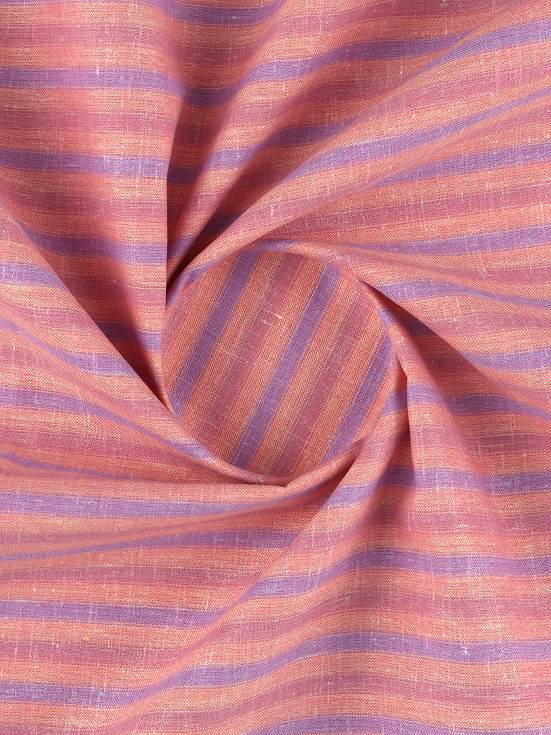 Men Cotton Blend Striped Shirt Fabric Pink Elight Gold