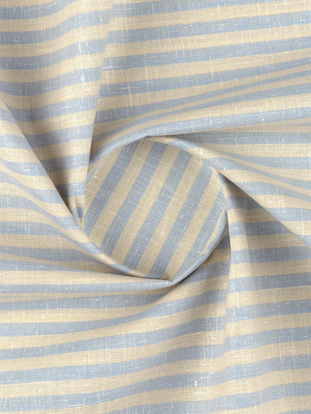 Cotton Rich Blue with Green Striped Shirt Fabric High Style