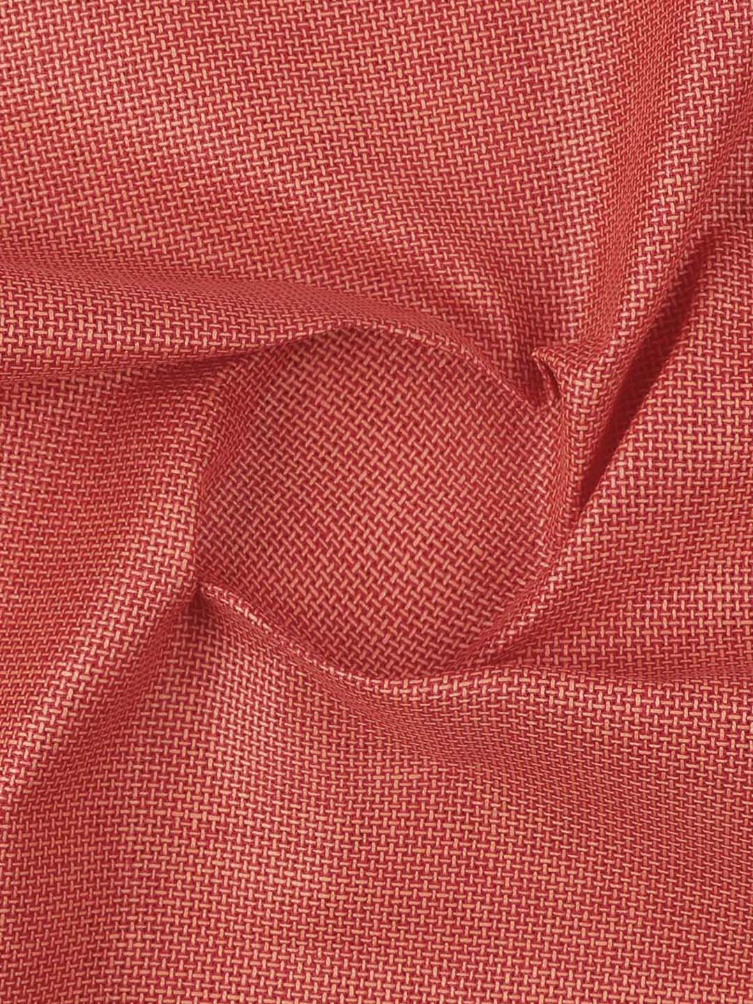 Men Cotton Rich Self Design Shirt Fabric Red High Style