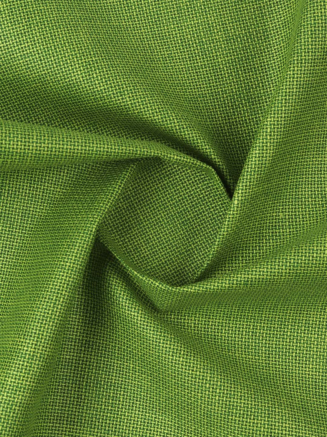 Men Cotton Rich Self Design Shirt Fabric Green High Style