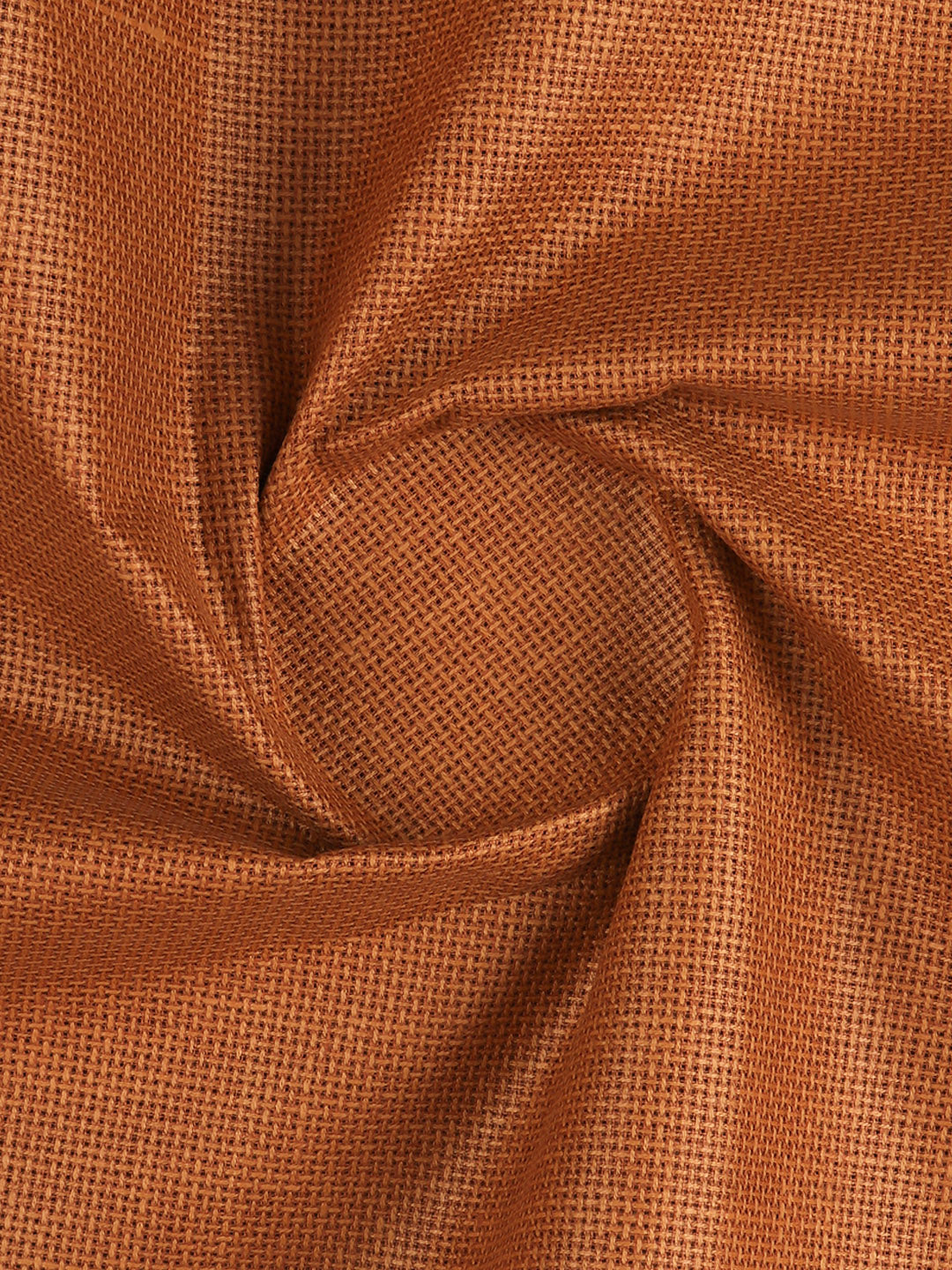 Men Cotton Rich Self Design Shirt Fabric Dark Brown High Style